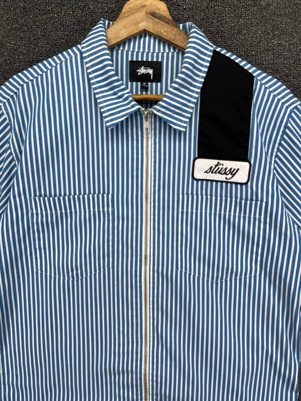 Stussy Stussy Hickory Striped Rare Work Wear Zip Up Shirts Flannel Size US M / EU 48-50 / 2 - 4 Thumbnail