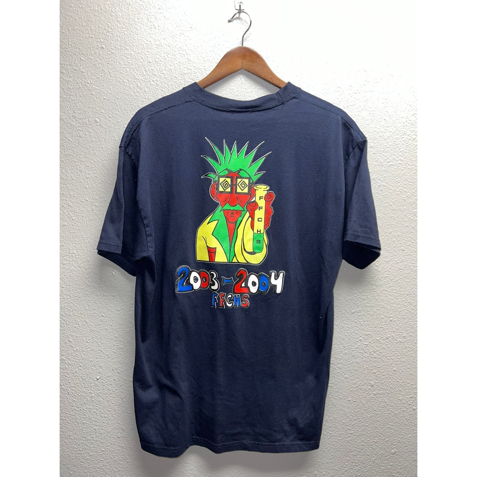 Hanes Vintage Science Shirt FFCHS Science Club Blue Tee Large Size US L / EU 52-54 / 3 - 1 Thumbnail