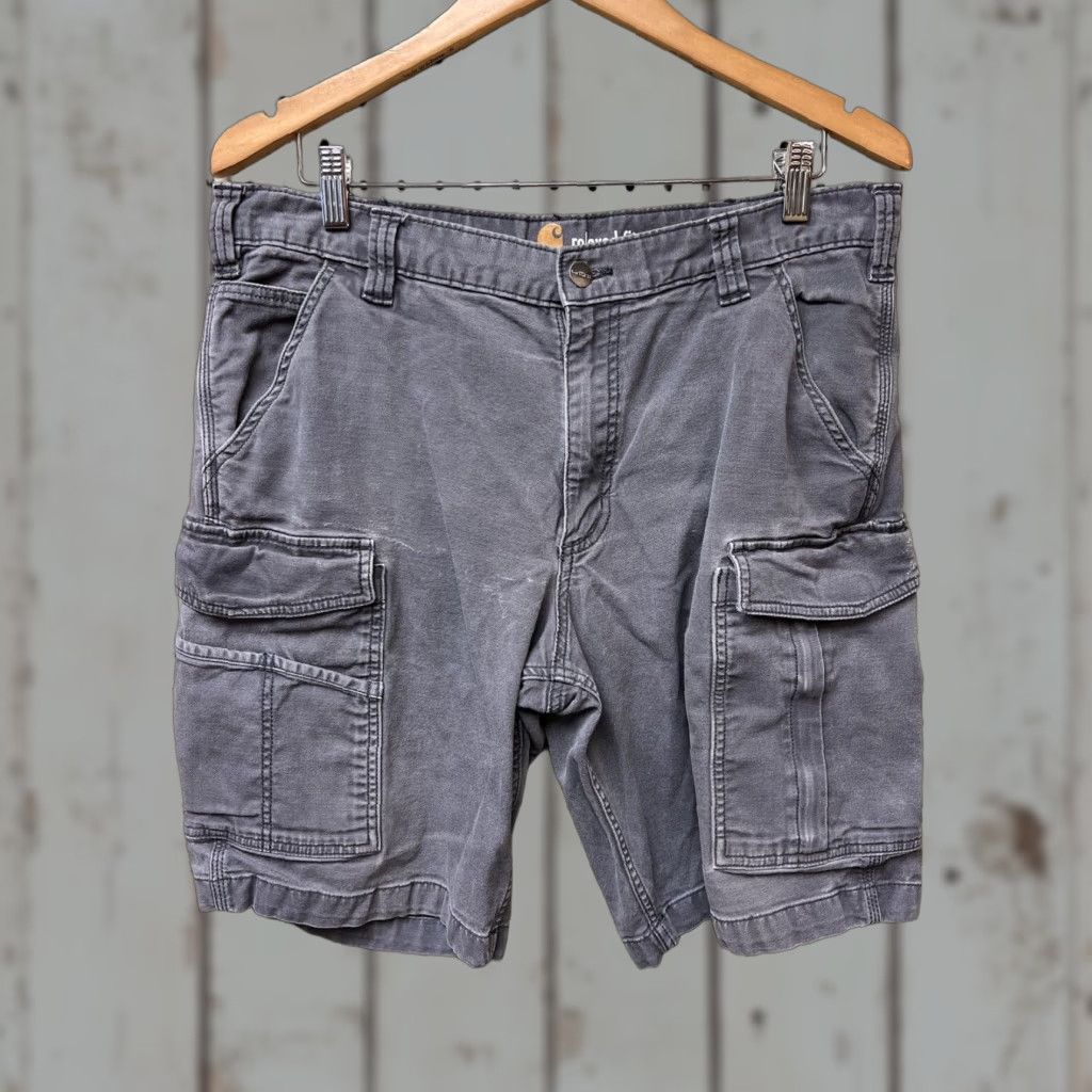 Carhartt Carhartt Men's Cargo Shorts Gray 34 Relaxed Fit 10.5in Inseam Canvas Utility Pockets Workwear Outdoor Modern Casual Size US 34 / EU 50 - 1 Thumbnail