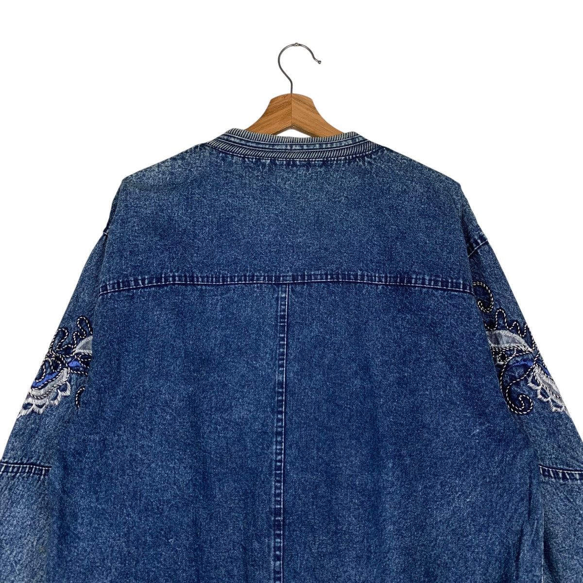 Vintage SILLOAM Denim Cardigan Casual Jacket #1525-C68 Size L / US 10 / IT 46 - 8 Thumbnail