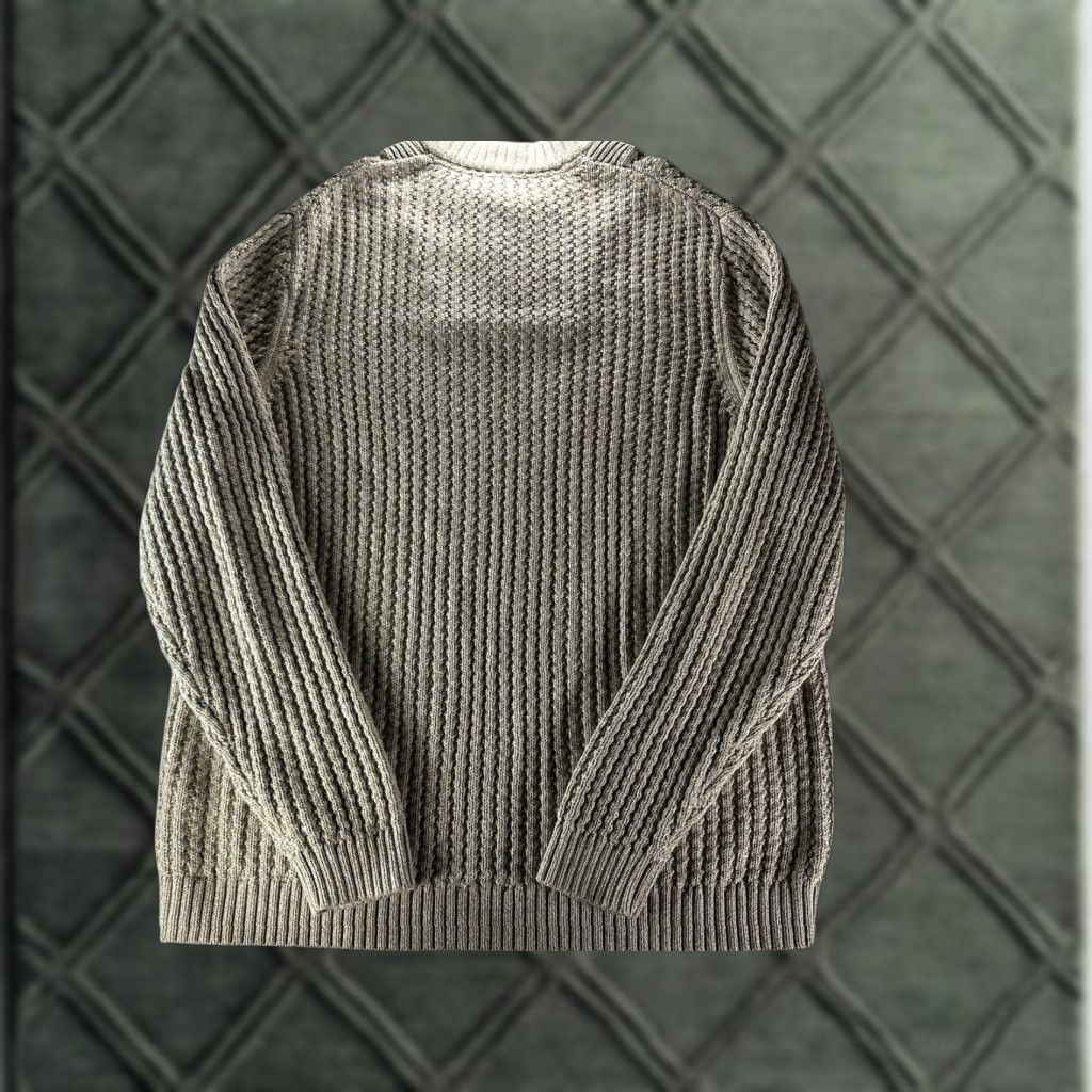 Eddie Bauer VTG Eddie Bauer Ribbed Henley Sweater Mens 2XL Beige Mock Neck Long Sleeve Cable-Knit 90s Vintage Debris: None Size US XXL / EU 58 / 5 - 1 Thumbnail