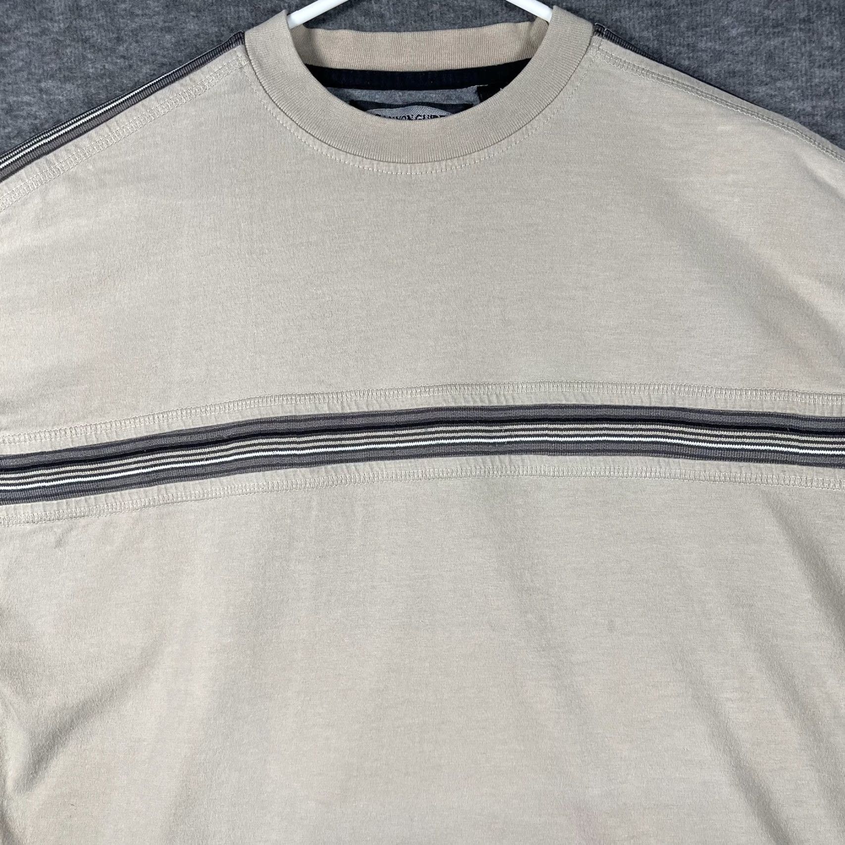 Vintage Canyon Guide Outfitters Shirt Mens Medium Khaki Stripe Cotton Crewneck Casual Size US M / EU 48-50 / 2 - 2 Thumbnail