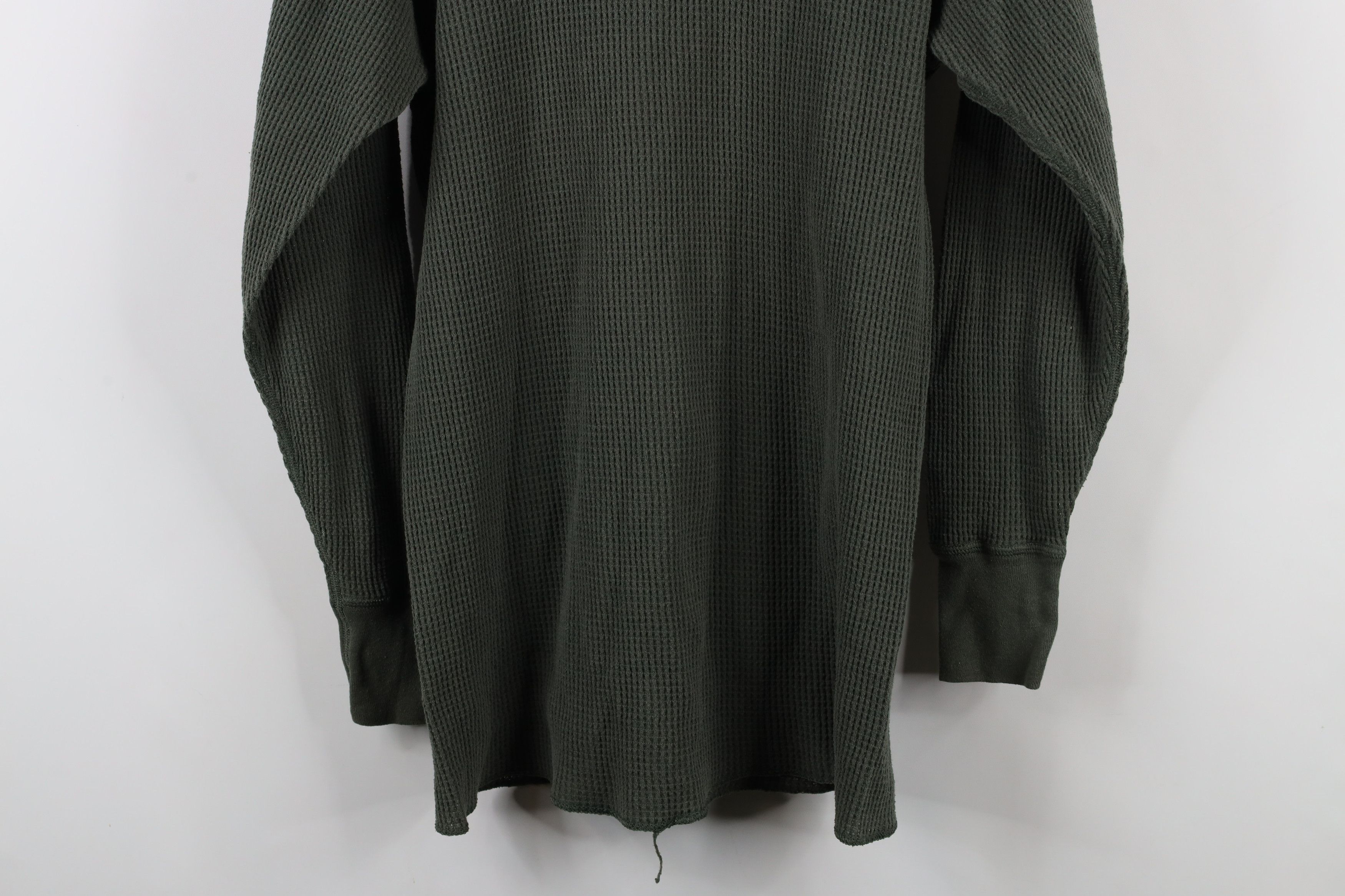 Vintage Vintage 90s Streetwear Waffle Knit Henley T-Shirt Green Size US XL / EU 56 / 4 - 12 Thumbnail