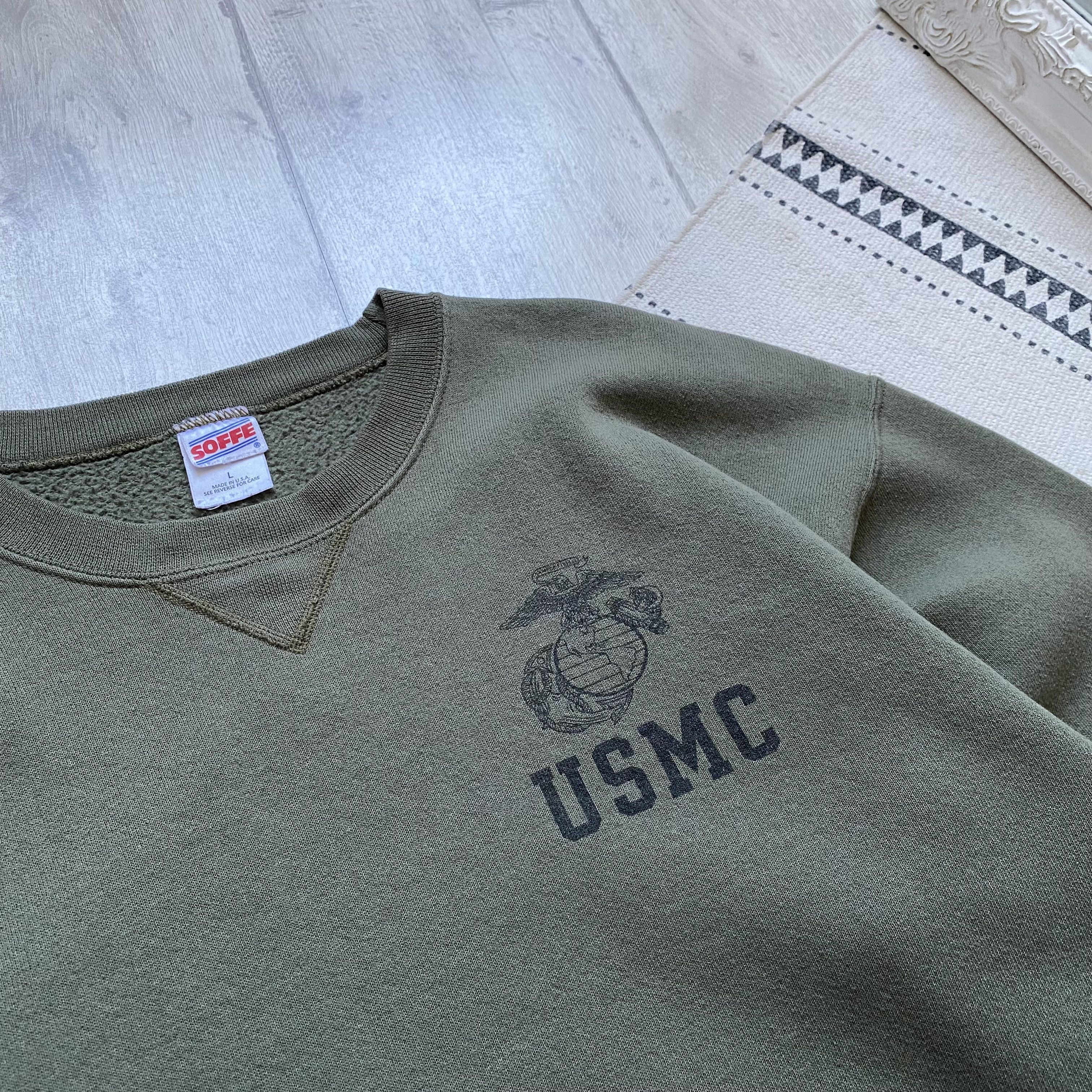Russell Athletic 🪖 Vintage 90s USMC Army Sweatshirt USA Crewneck Size US XL / EU 56 / 4 - 4 Thumbnail