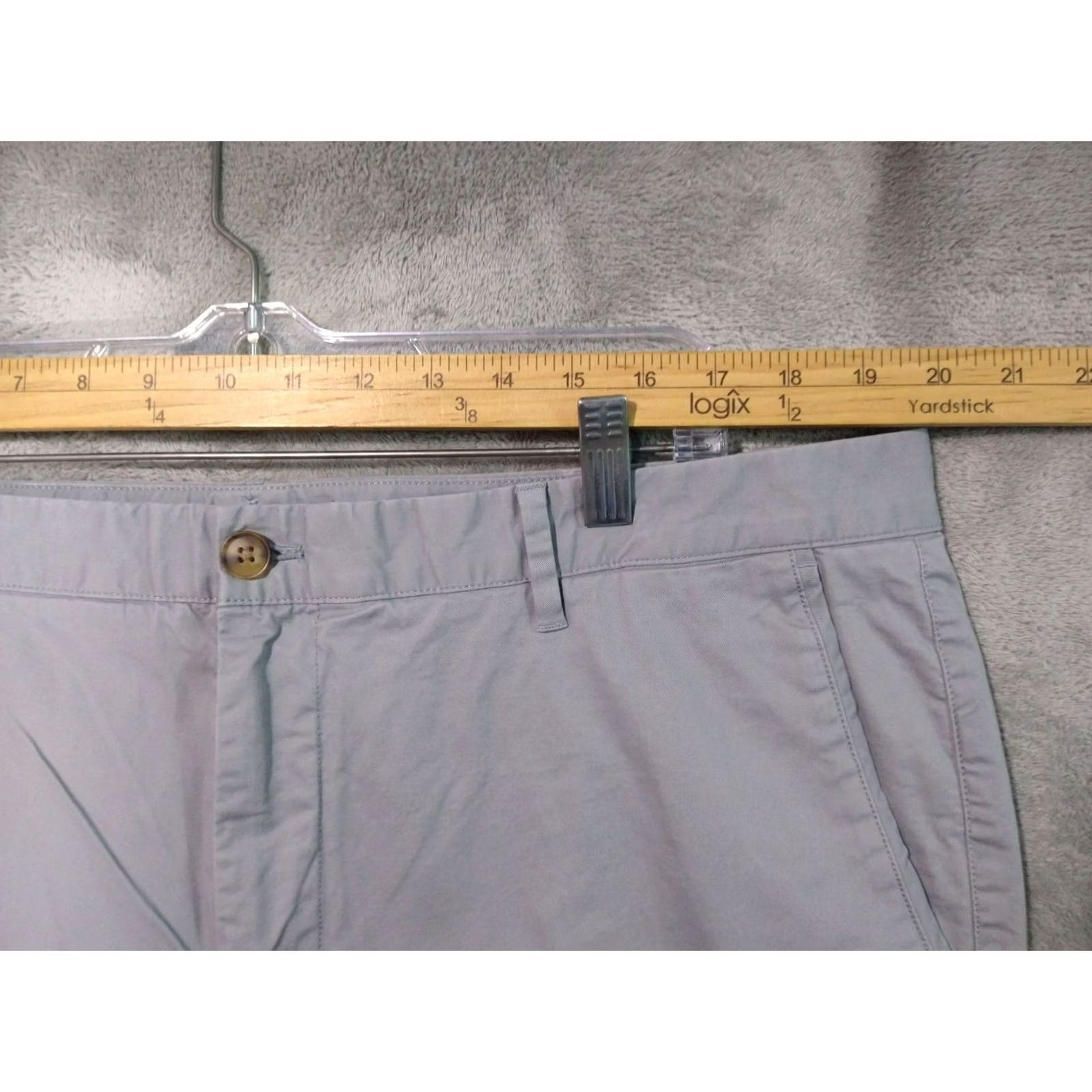 Bonobos Bonobos Slim Straight Pants Mens 40x32 Gray Chino Cotton Spandex Flat Front Stretch Short Sleeve? Size US 40 / EU 56 - 3 Thumbnail