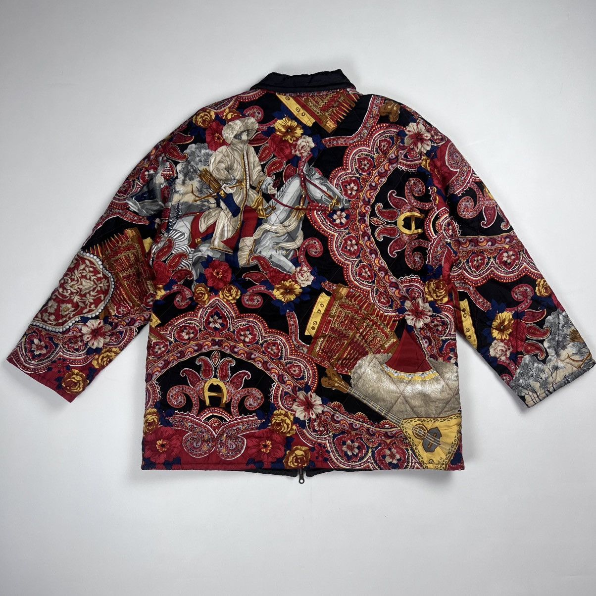 Etienne Aigner × Vintage Aigner vintage silk printed reversible quilted jacket Size L / US 10 / IT 46 - 2 Thumbnail