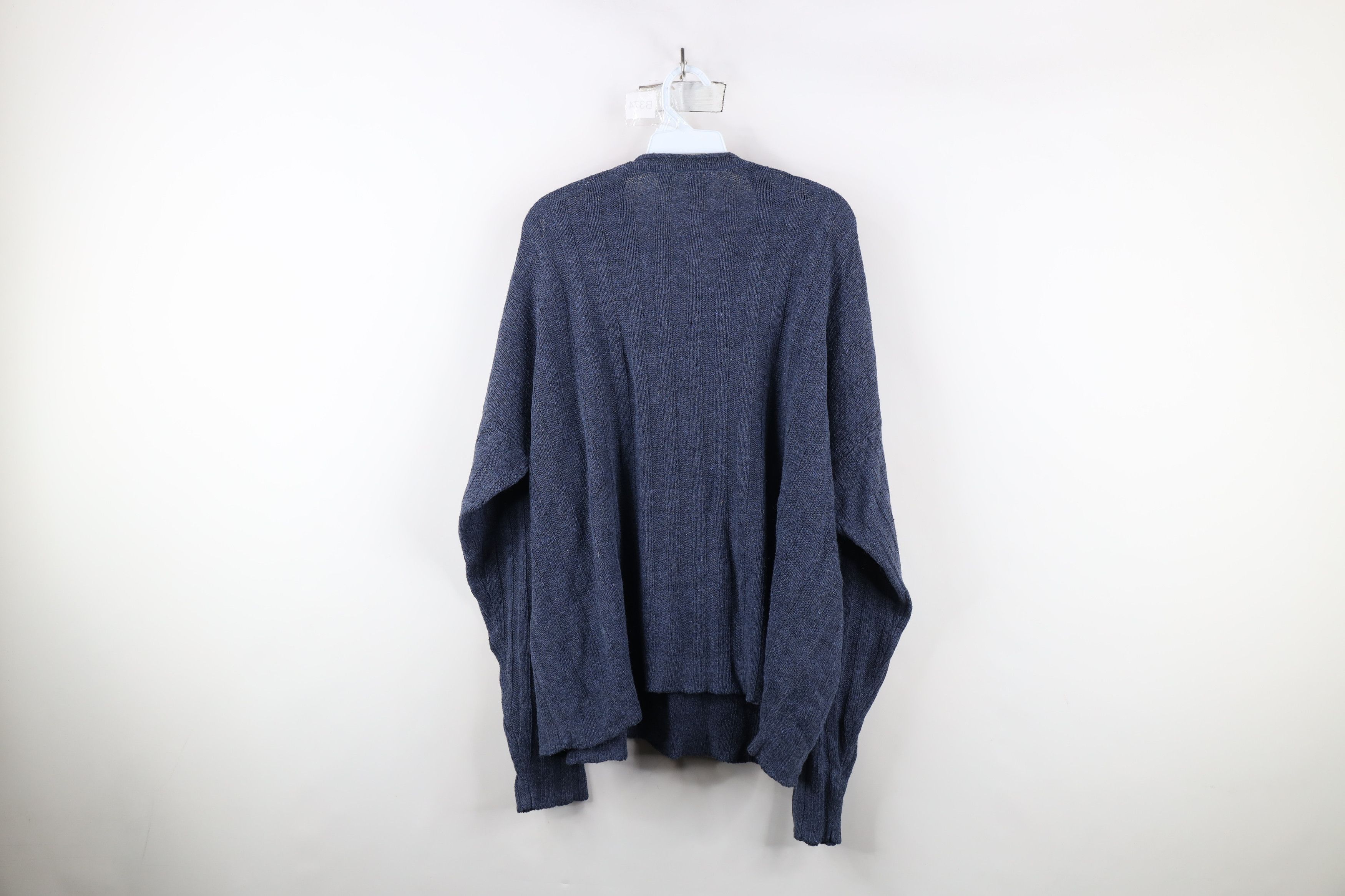 Vintage Vintage 90s Streetwear Ribbed Marled Knit Henley Sweater Size US L / EU 52-54 / 3 - 9 Thumbnail