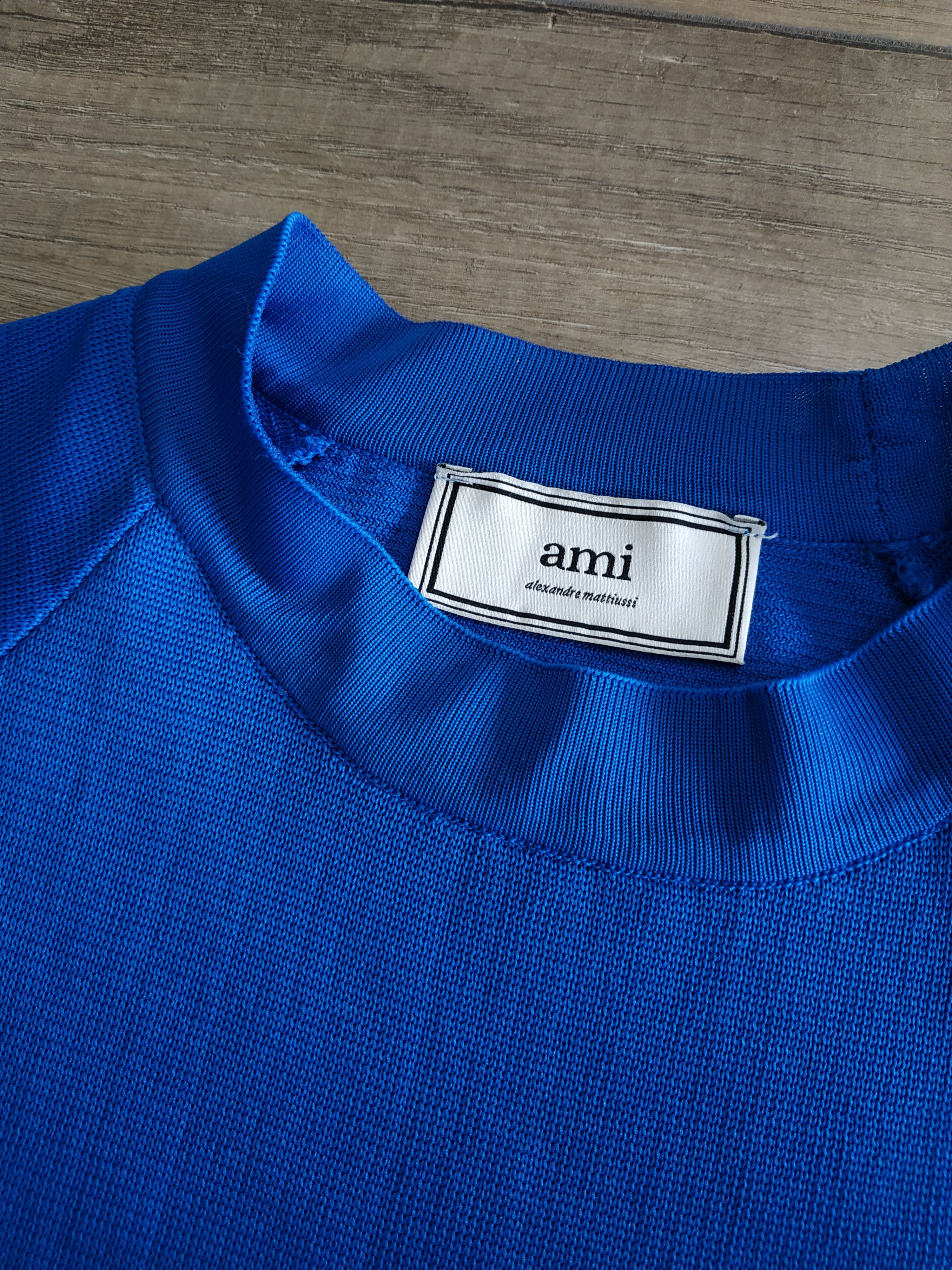 AMI AMI Paris Women's Oversize Royal Blue T-shirt, SMALL Size S / US 4 / IT 40 - 6 Thumbnail