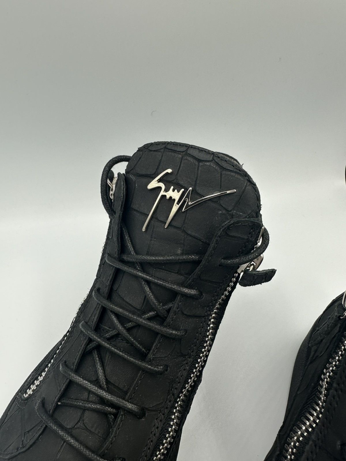 Giuseppe Zanotti Giuseppe Zanotti Hightop Croc Print Sneakers Size US 7.5 / EU 40-41 - 11 Thumbnail