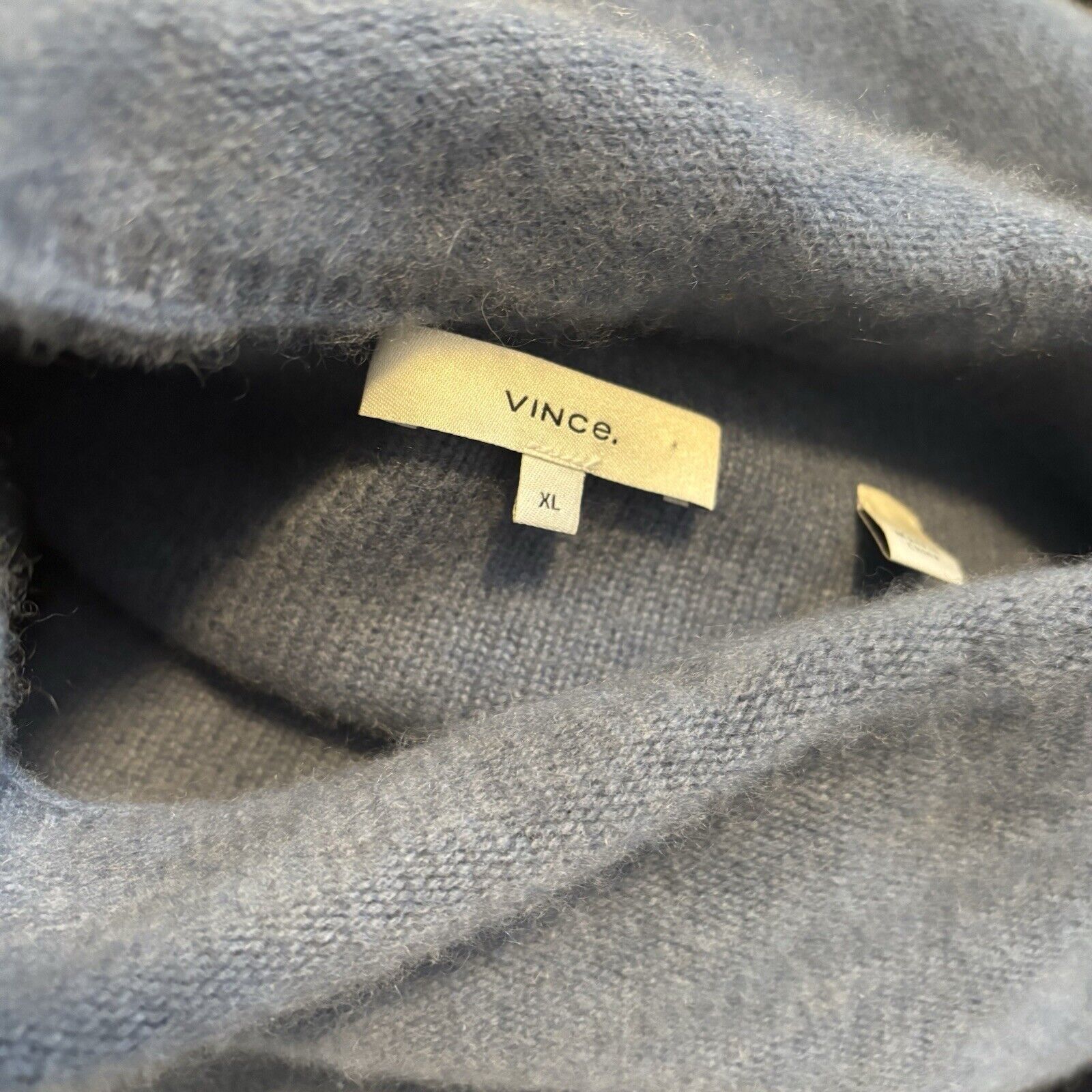 Vince Women’s Vince Cashmere Blue Sweater Mock Neck XL Cashmere Size XL / US 12-14 / IT 48-50 - 3 Thumbnail