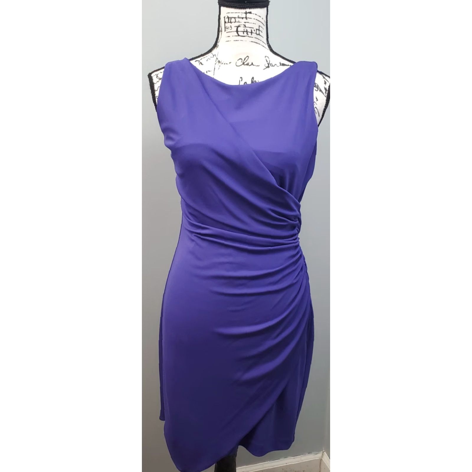 Nicole Miller Nicole Miller Studio Sheath Dress Womens Size 10 Purple Sleeveless Evening Ruched Size L / US 10 / IT 46 - 2 Thumbnail