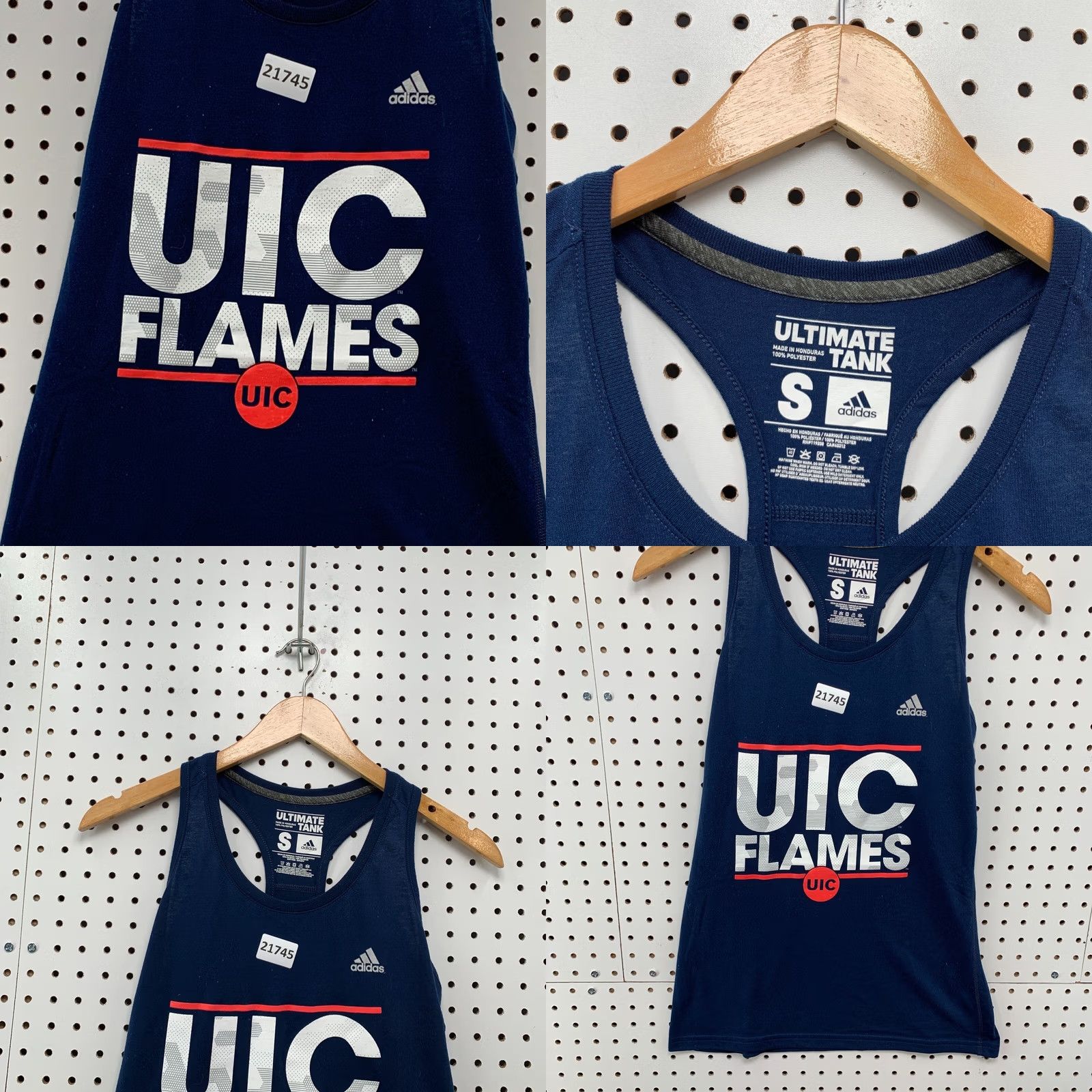 Adidas UIC Flames Adidas Tank Top Womens Small Racerback Navy Blue 16x26 XS S? Size S / US 4 / IT 40 - 8 Thumbnail