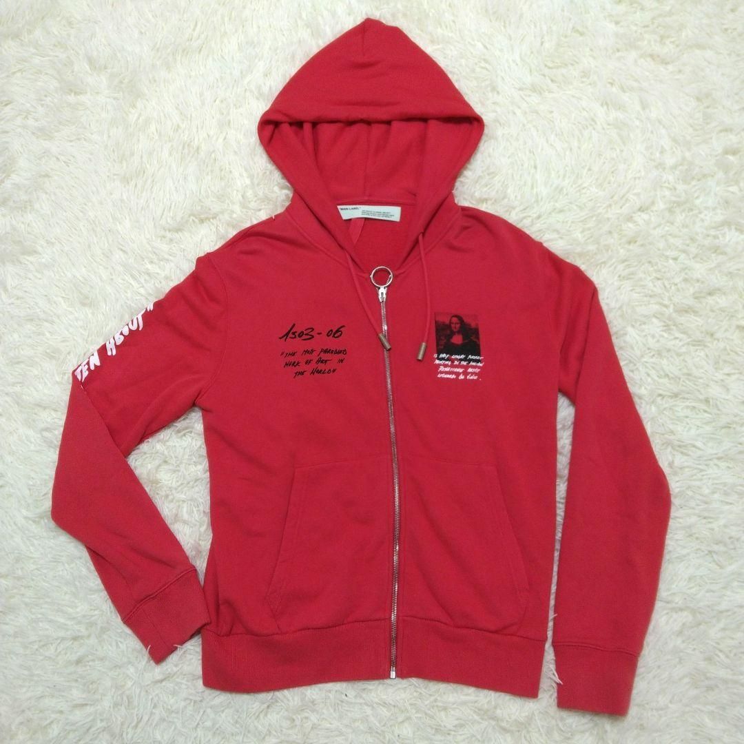 Pre-owned Off-white Off- White Mona Lisa Zip Up In Red