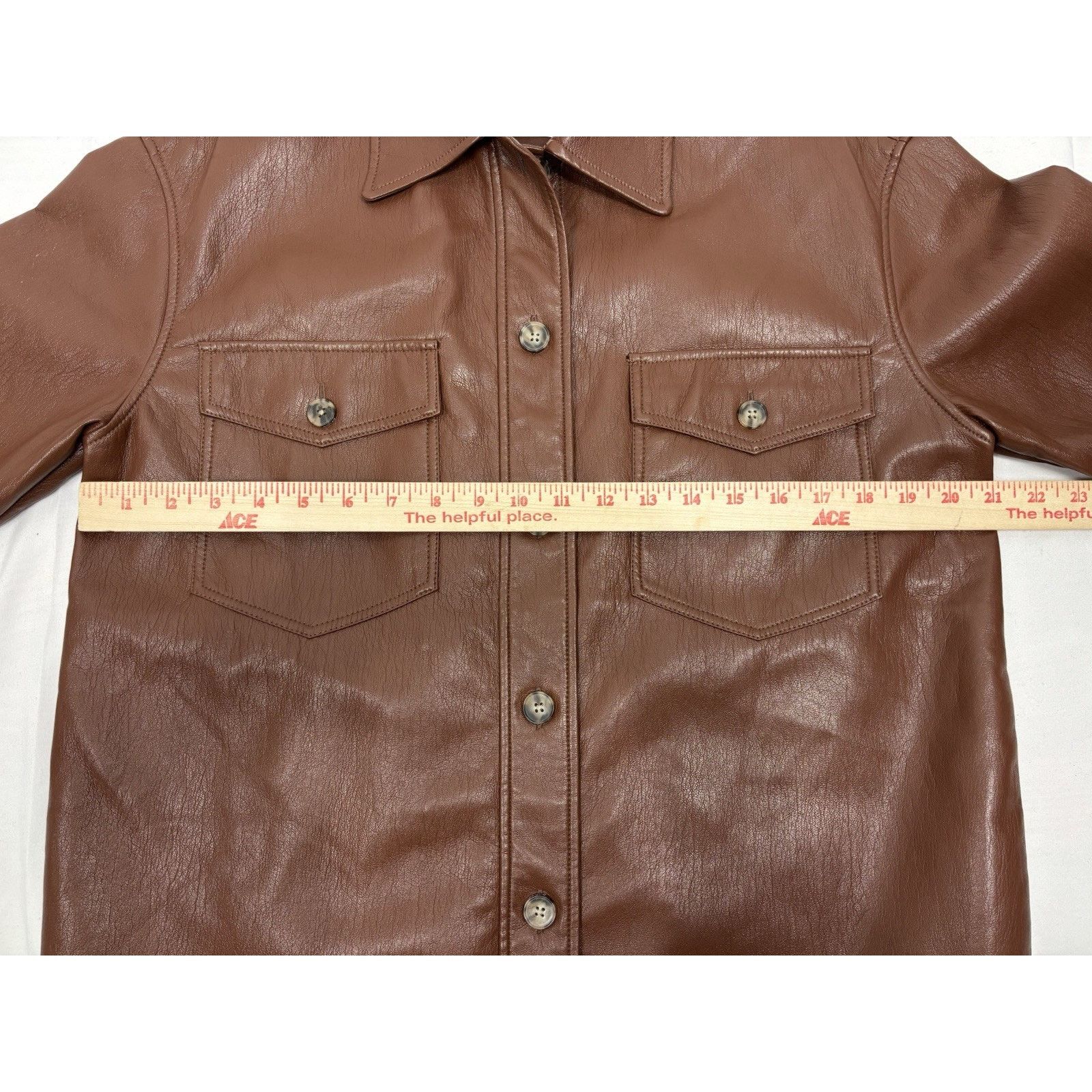 Aritzia Wilfred Aritzia The Ganna Vegan Leather Jacket Cognac Small Size S / US 4 / IT 40 - 6 Thumbnail