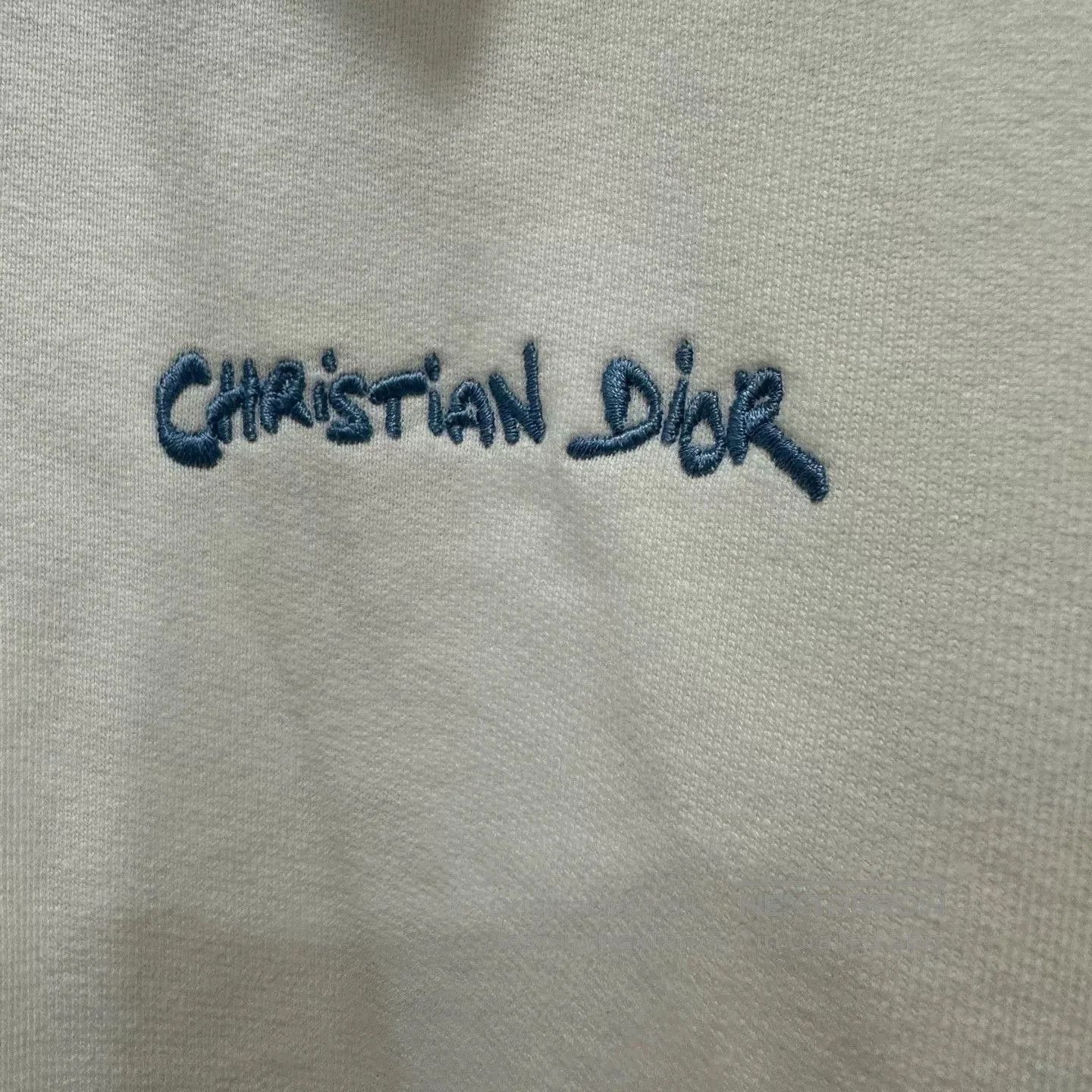 Dior Dior White Logo Embroidered Half-Zip Sweatshirt. Size US M / EU 48-50 / 2 - 7 Thumbnail