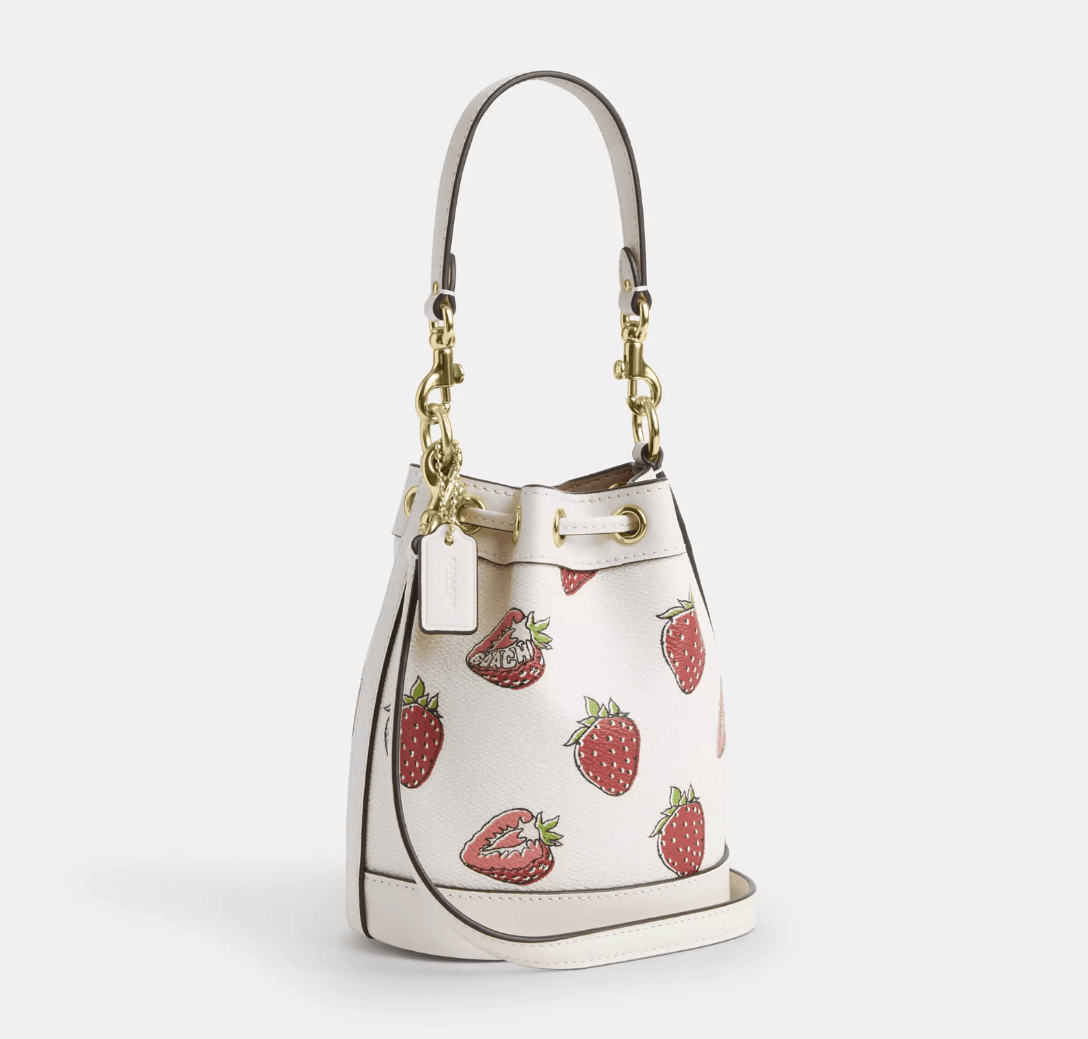 Coach NWT Coach Mini Bucket Bag With Strawberry Print CAL11 Size ONE SIZE - 8 Thumbnail