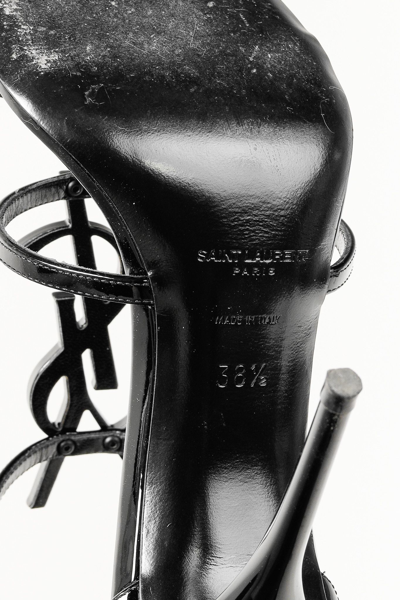 Saint Laurent Paris Saint Laurent Cassandra Sandal in Black Patent Leather Size US 8 / IT 38 - 5 Thumbnail