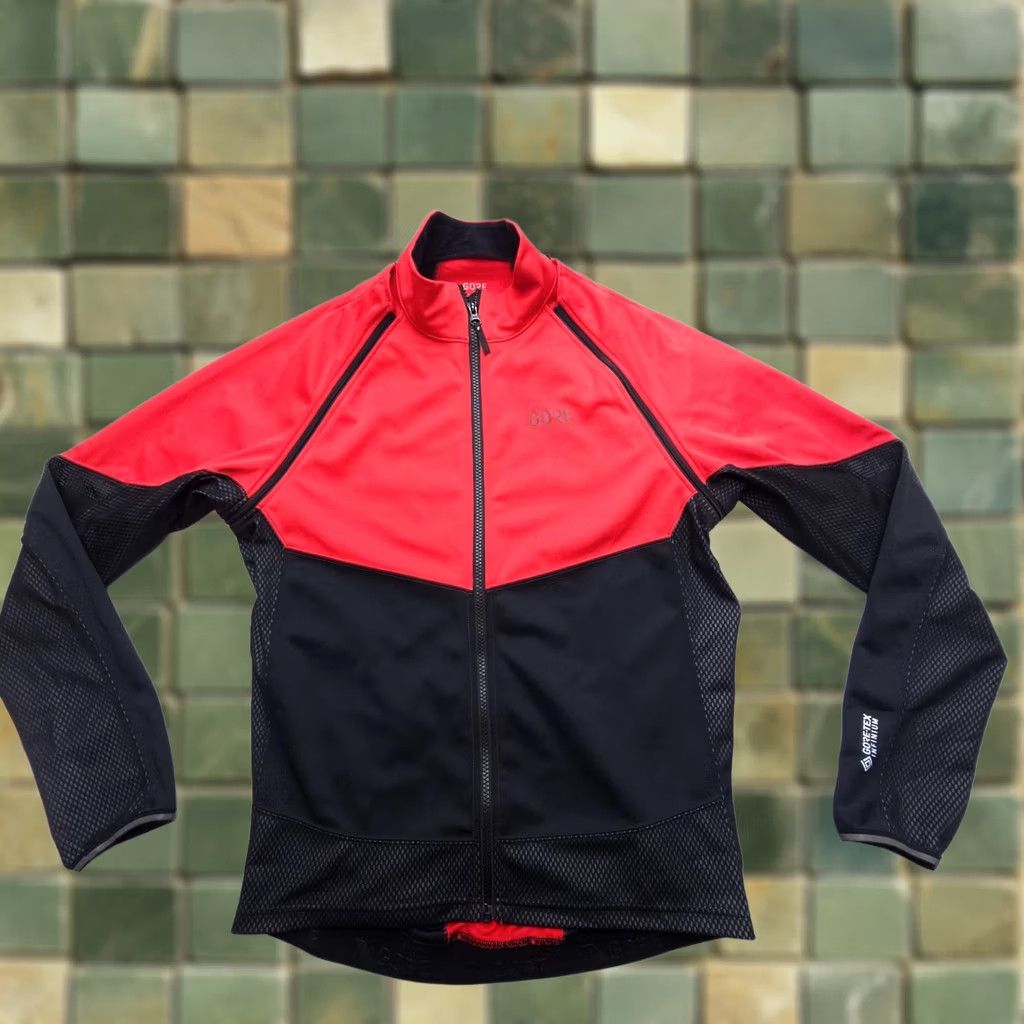 GOREWEAR Gore Gorewear Phantom Windstopper Jacket Mens M Red Black Convertible Cycling Windbreaker Colorblock Multicolor Long Sleeve Full Zip Size US M / EU 48-50 / 2 - 1 Thumbnail