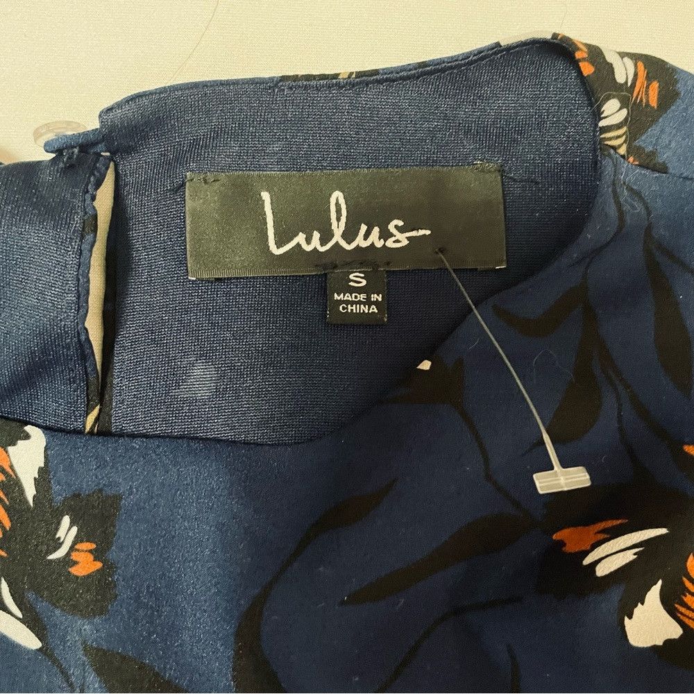 Lulus New Lulus Pleasant Valley Navy Blue Floral Print Long Sleev Size S / US 4 / IT 40 - 8 Thumbnail