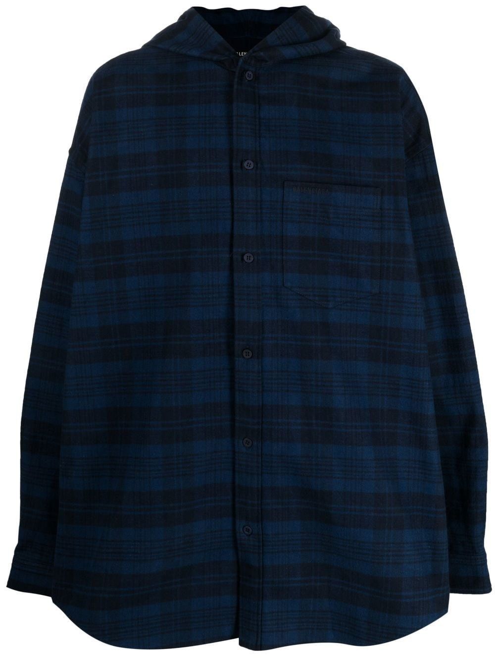 Balenciaga checked hooded shirt Size US S / EU 44-46 / 1 - 1 Thumbnail