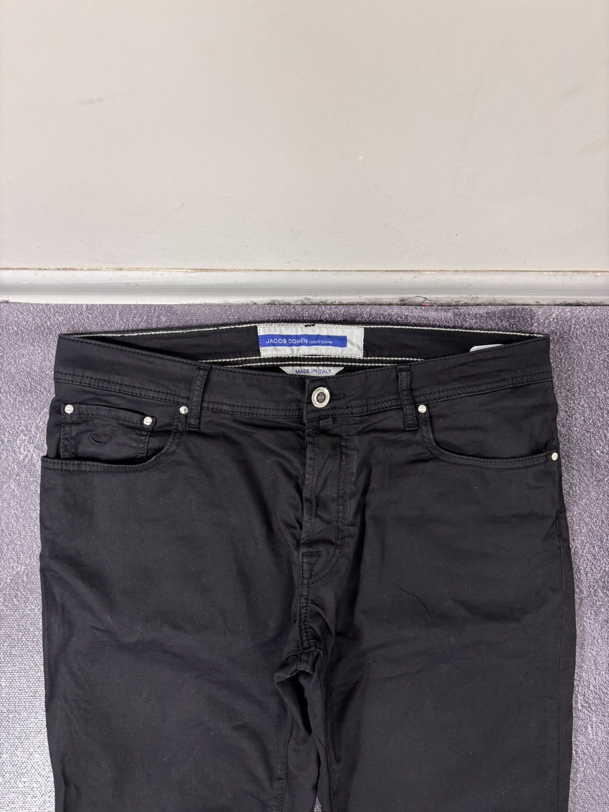 Jacob Cohen Jacob Cohen Men’s Black Cotton Blend Stretch Pants Jeans Size US 35 - 5 Thumbnail