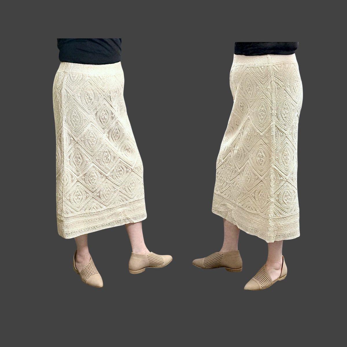 Other Ultra Pink Women’s Crochet Beige Maxi Skirt size Large Size 30" / US 8 / IT 44 - 17 Thumbnail
