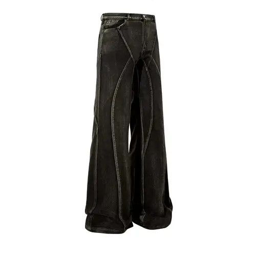 Jean Tamaki x Yuki Streetwear Washed Spliced Design Jeans Pants Size US 34 / EU 50 - 1 Thumbnail
