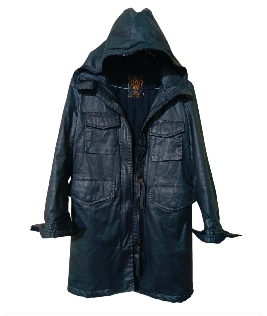 14th Addiction Diesel Waxed Long Coat Hoodie Zip2 Archive Size S / US 4 / IT 40 - 2 Thumbnail