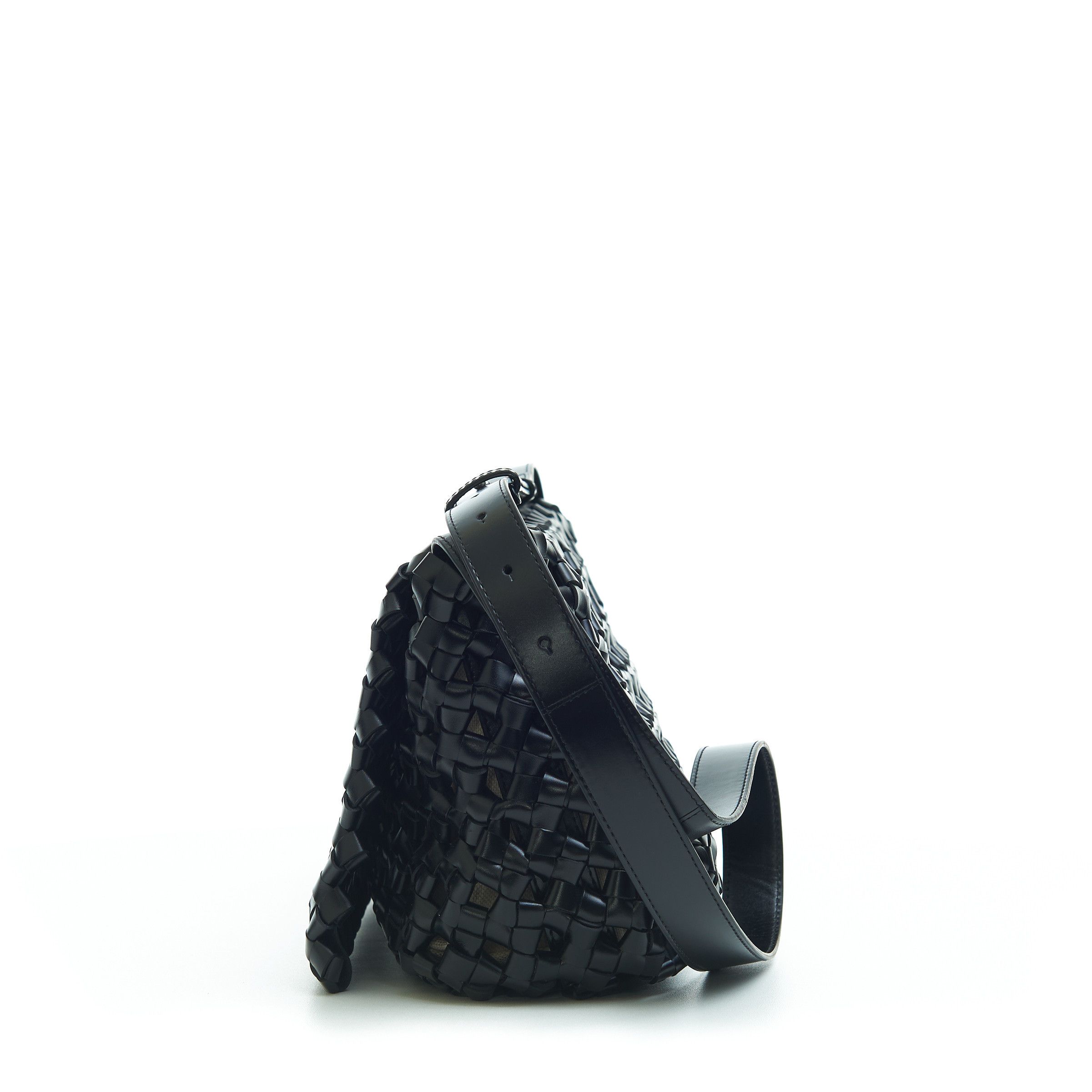 Bottega Veneta BV WINDOW Crossbody Bag in Black Woven Crochet Leather Size ONE SIZE - 3 Thumbnail