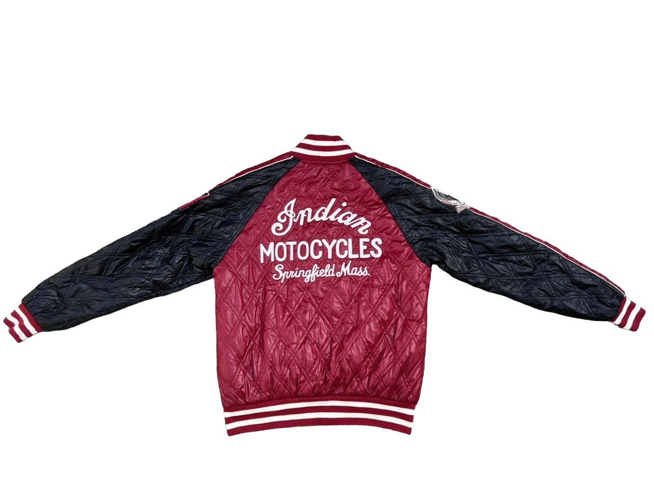 Vintage Indian Motocycles Quilting Polyester Bomber Jacket Size US L / EU 52-54 / 3 - 2 Thumbnail