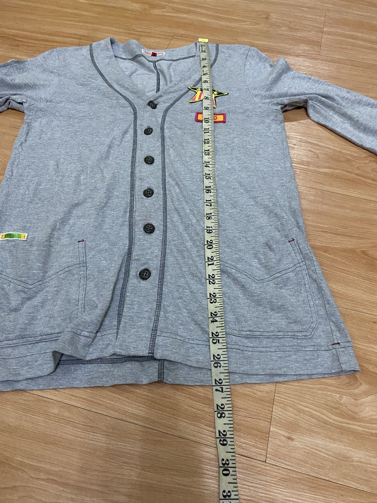 Vetements Vetements Grey Button-Up Cardigan – 700 Patch Design Size M / US 6-8 / IT 42-44 - 10 Thumbnail