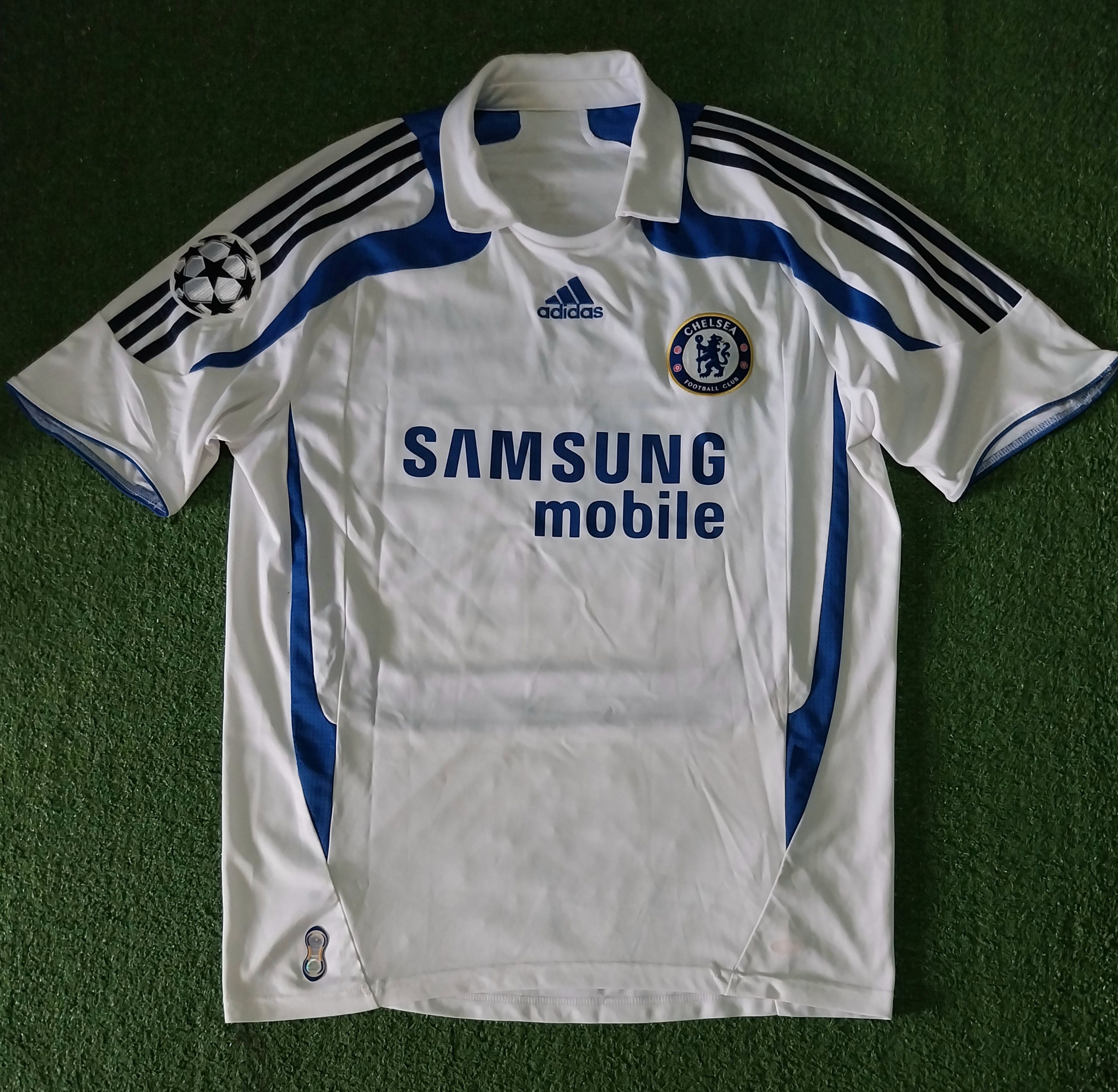 Pre-owned Adidas X Soccer Jersey Chelsea Away 2007/2008 Michael Ballack Jersey Football In White