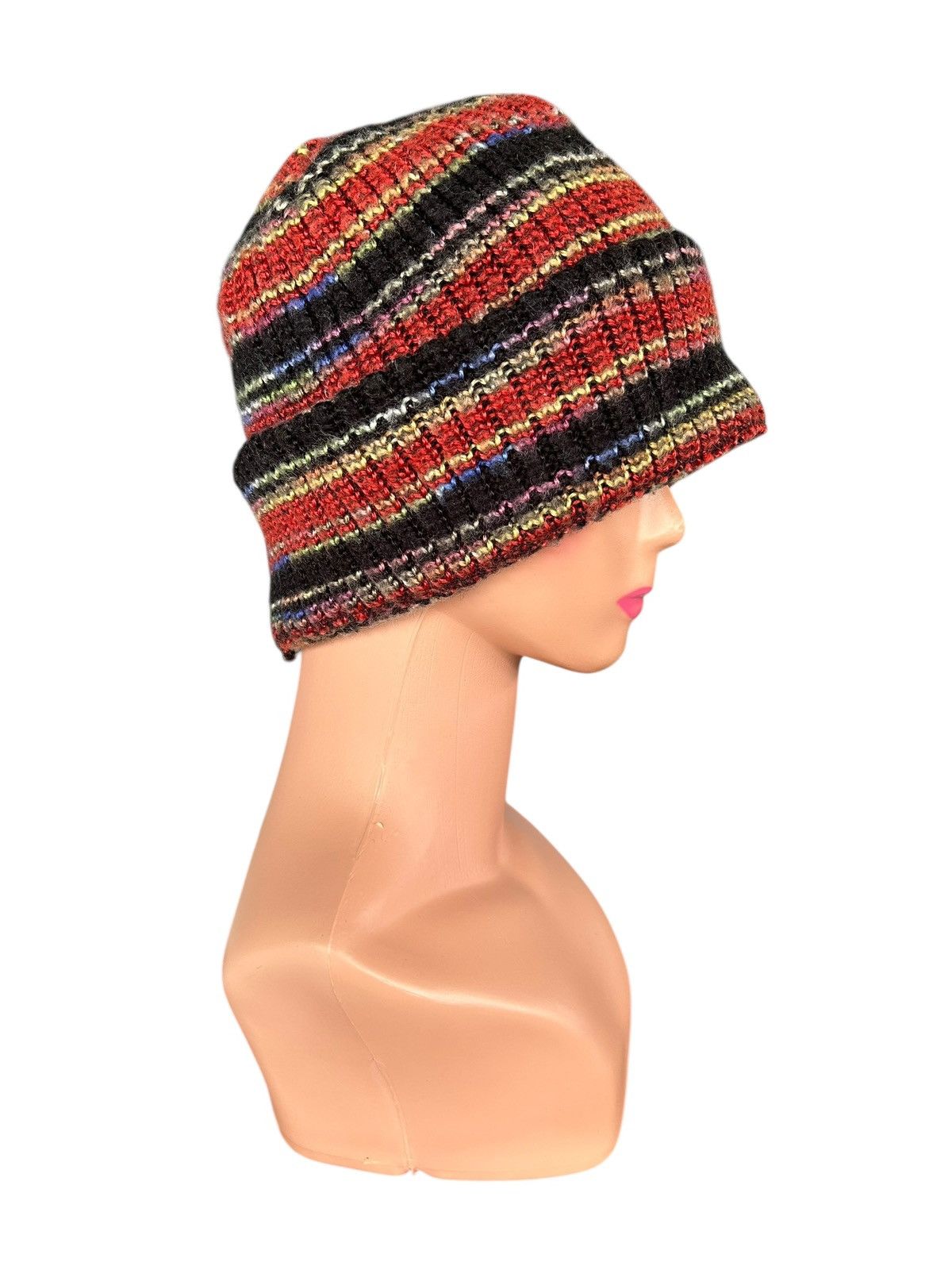 Japanese Brand × Kapital × Vintage Stripe Crochet Knitted Handmade Beanie Hats Size ONE SIZE - 2 Thumbnail