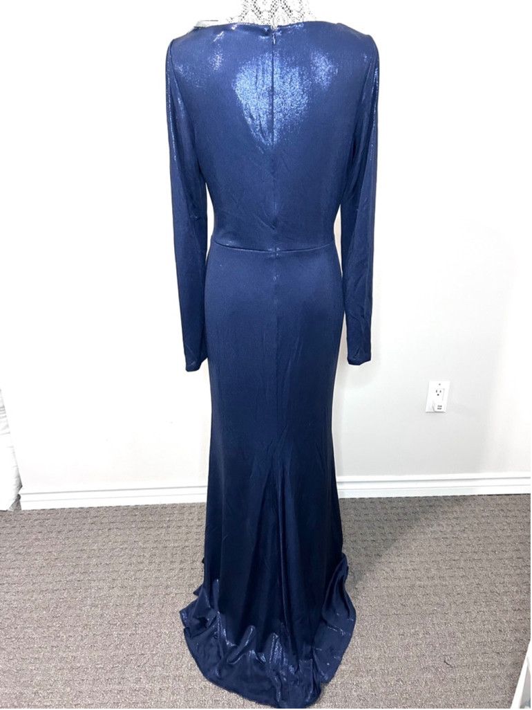 Lauren Ralph Lauren BNWT Ralph Lauren black label blue metallic gown size 12 Size XL / US 12-14 / IT 48-50 - 5 Thumbnail