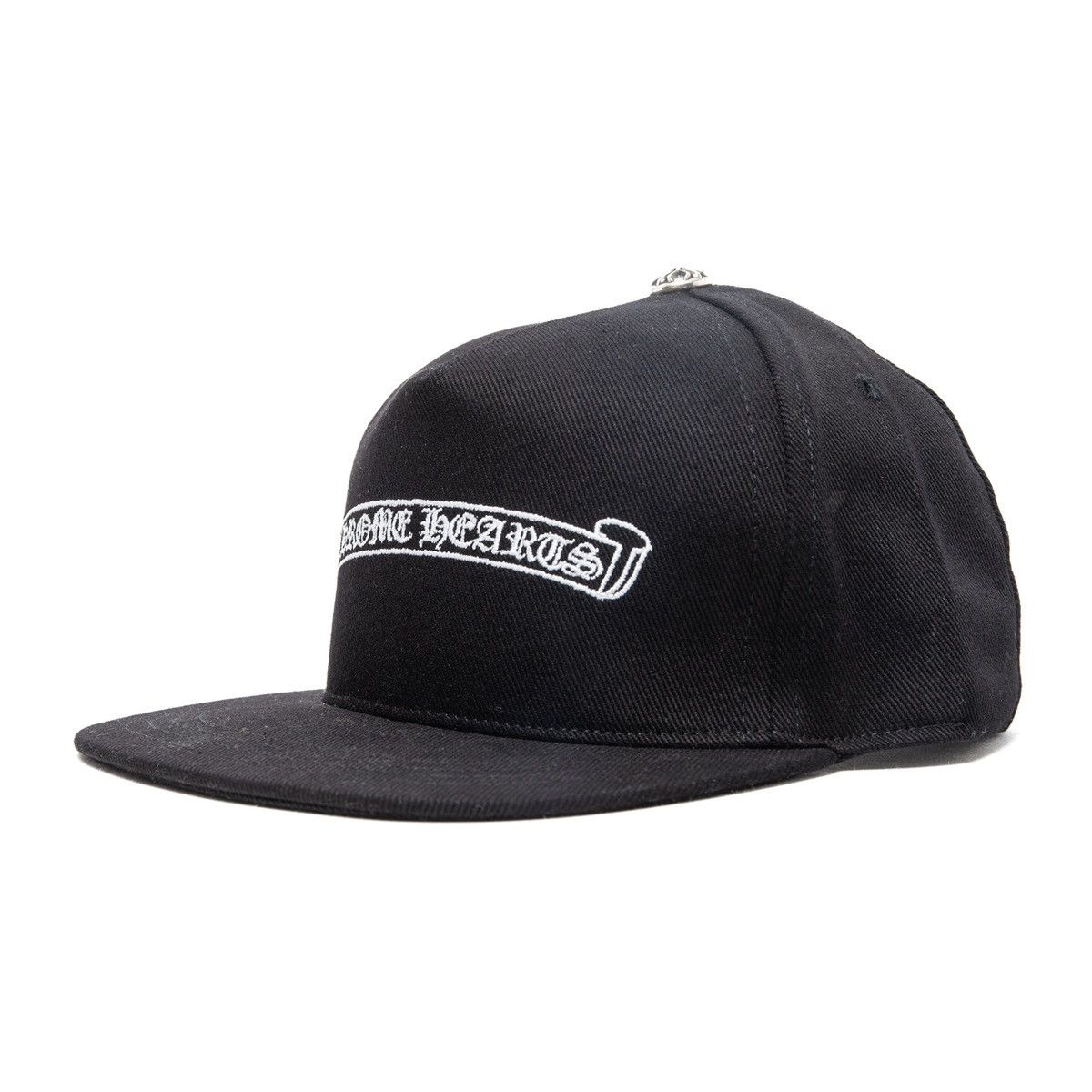 Chrome Hearts Embroidered Scroll Logo Baseball Hat Black White Size ONE SIZE - 5 Thumbnail