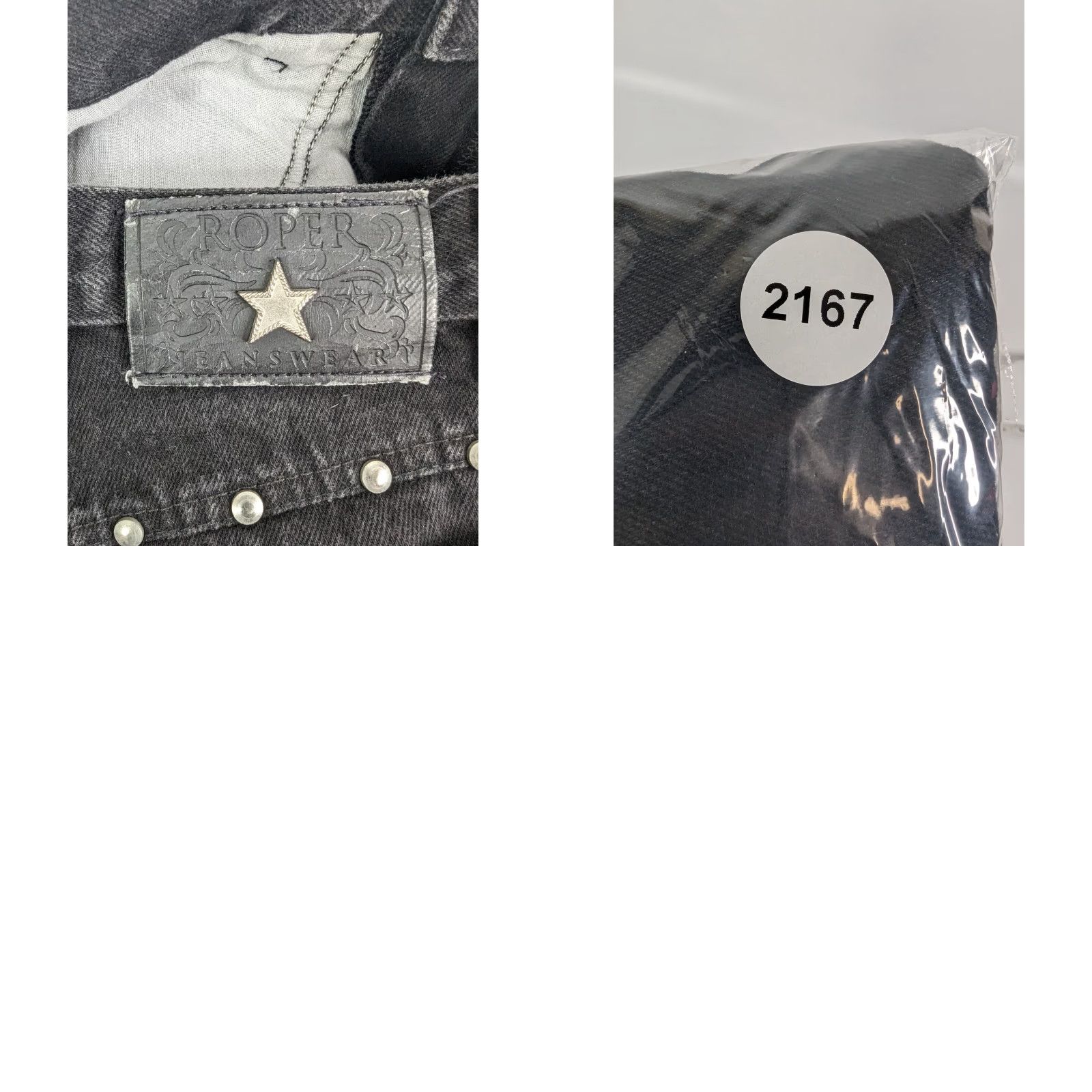 Roper VINTAGE Roper Jeans Women 5/6 Black Studded High Rise Raw Hem Y2K Western Cowgirl Rider Style Mom Size 27" / US 4 / IT 40 - 9 Thumbnail