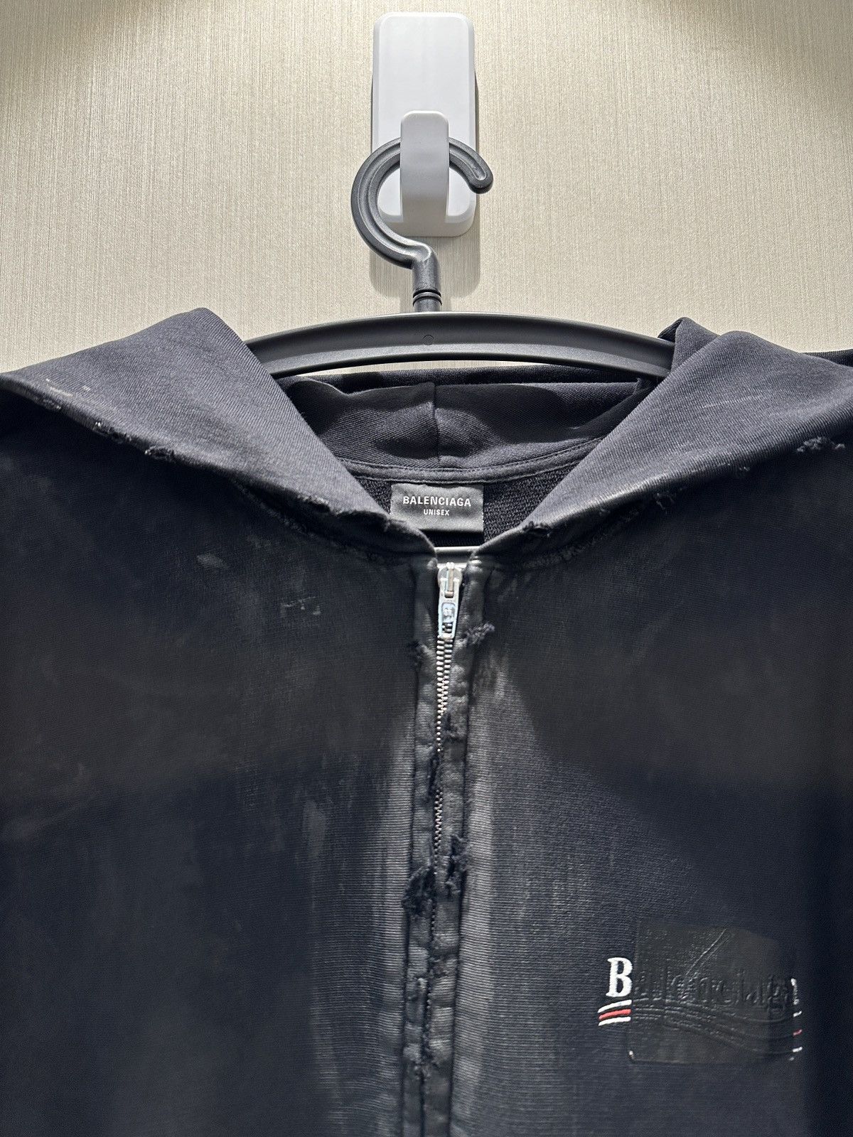 Balenciaga Balenciaga Mud Dyed Gaffer Zip UP Hoodie Size US XL / EU 56 / 4 - 2 Thumbnail