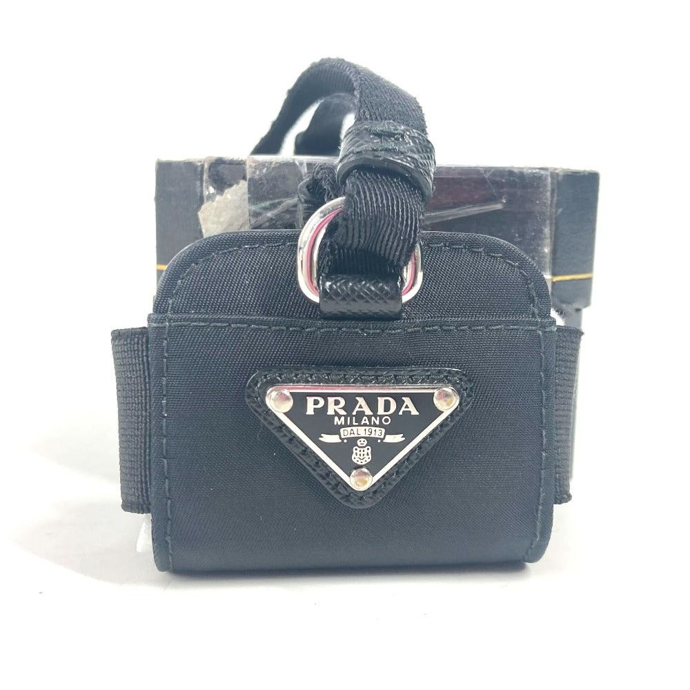 Prada Prada With Straps Triangle Logo Plate Airpods Case Air Pods Earphone Nylon Unisex Black Size ONE SIZE - 1 Thumbnail