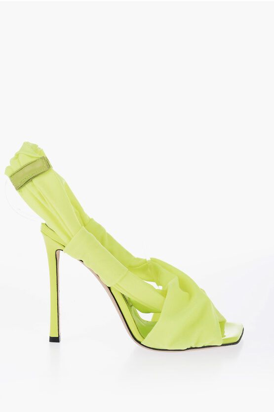 Jimmy Choo og1mm0624 Solid Ankle Strap Sandals Heel in Acid Green Size US 7 / IT 37 - 1 Thumbnail