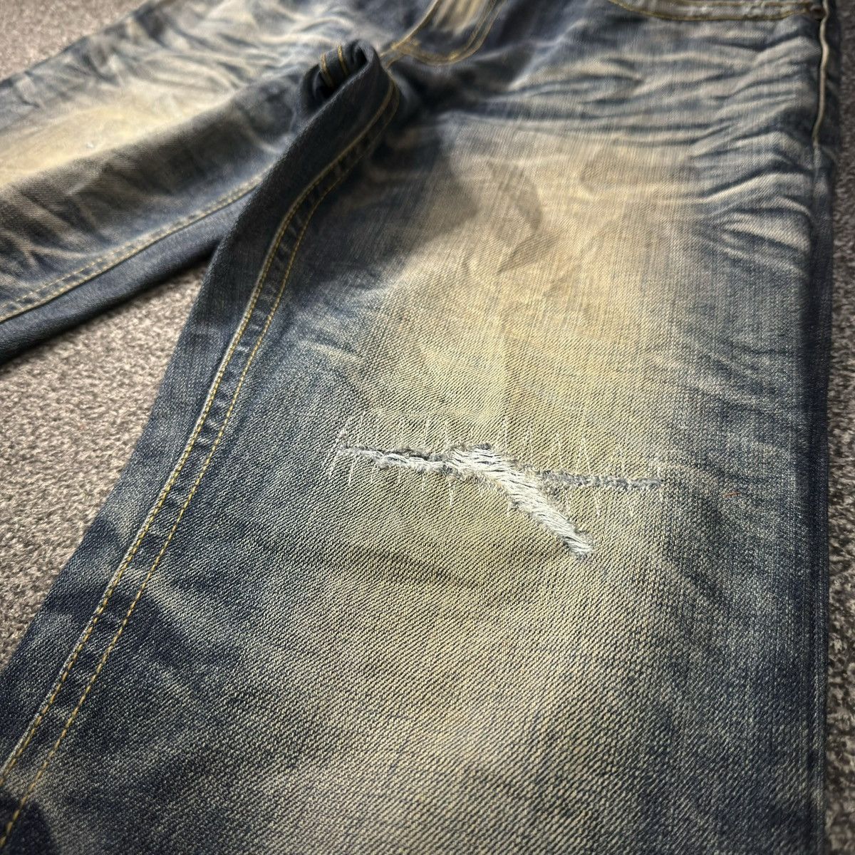 If Six Was Nine Y2k Attemp ConyCuny Boy Distressed Whisker Denim Size US 32 / EU 48 - 5 Thumbnail