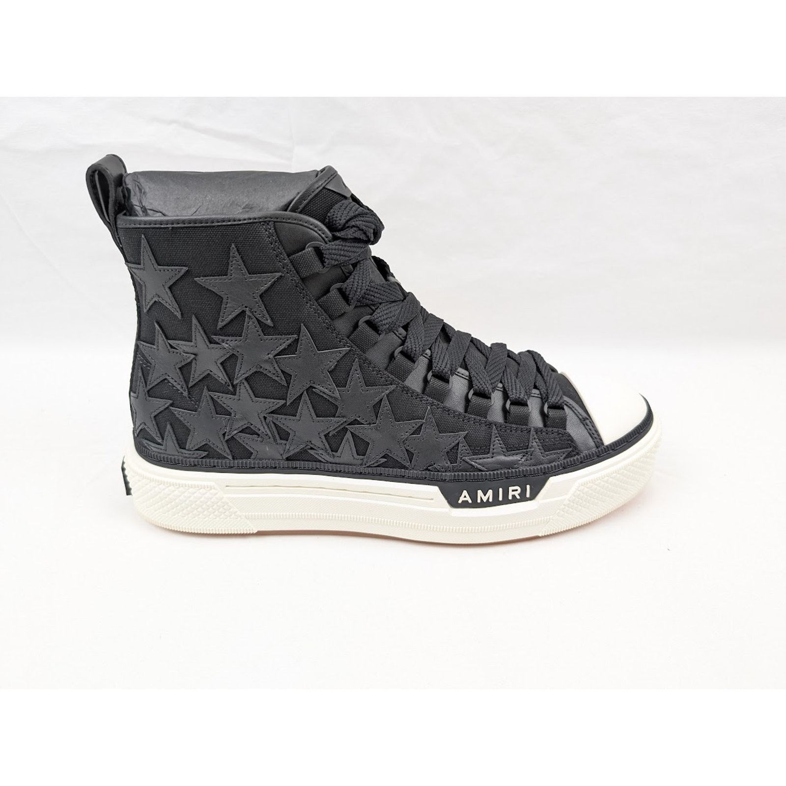 Amiri o1rshd1 Stars Court Hi-Top Sneakers in Black/White Size US 14 / EU 47 - 1 Thumbnail