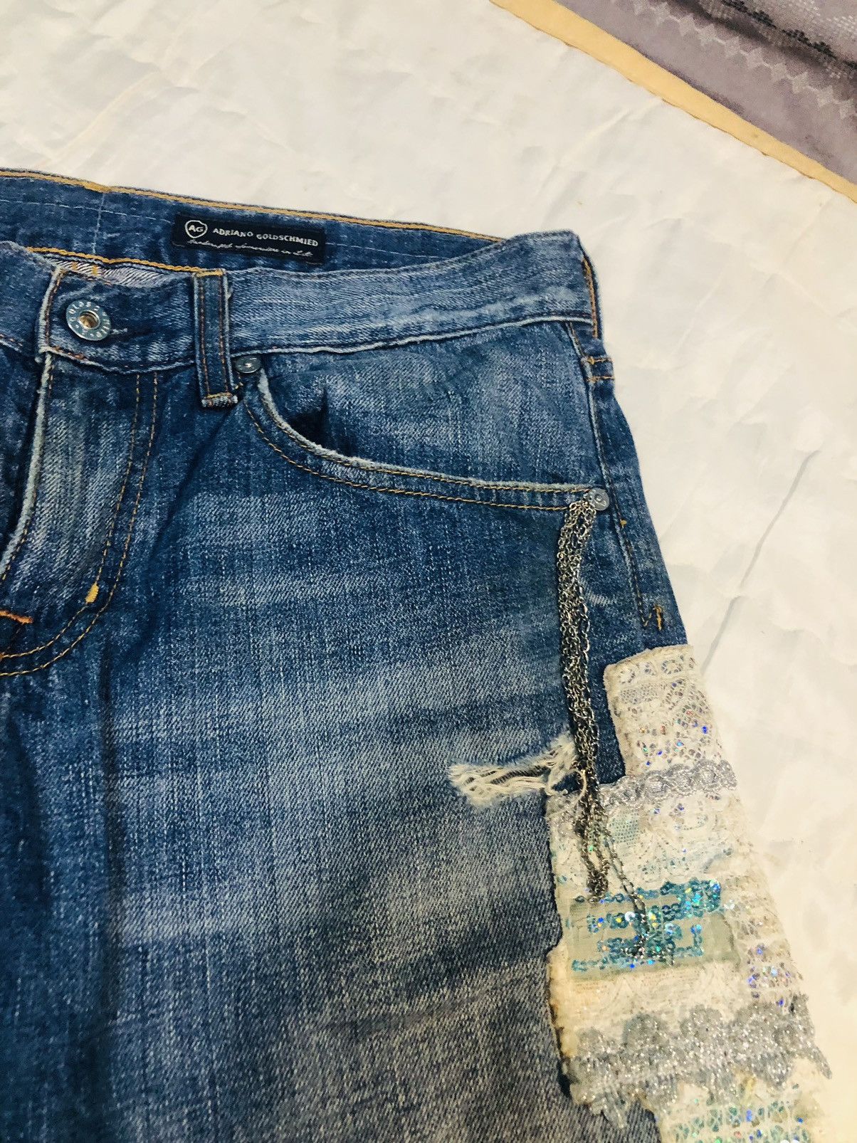 AG Adriano Goldschmied Distressed Denim Adriano Goldschmied Jeans MadeInUsa (3) Size 32" / US 10 / IT 46 - 8 Thumbnail