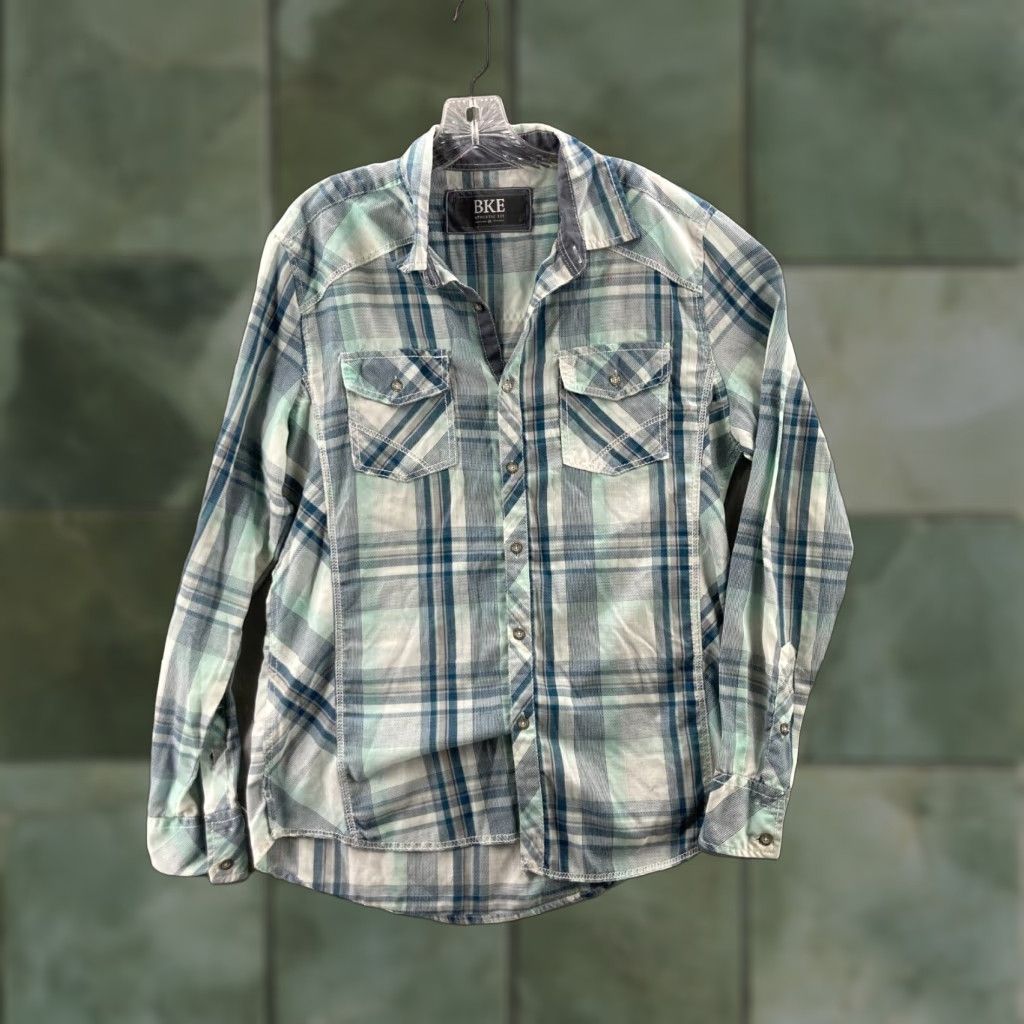 Vintage BKE Shirt Mens Medium Plaid Long Sleeve Athletic Fit Button Up Western Size US M / EU 48-50 / 2 - 1 Thumbnail