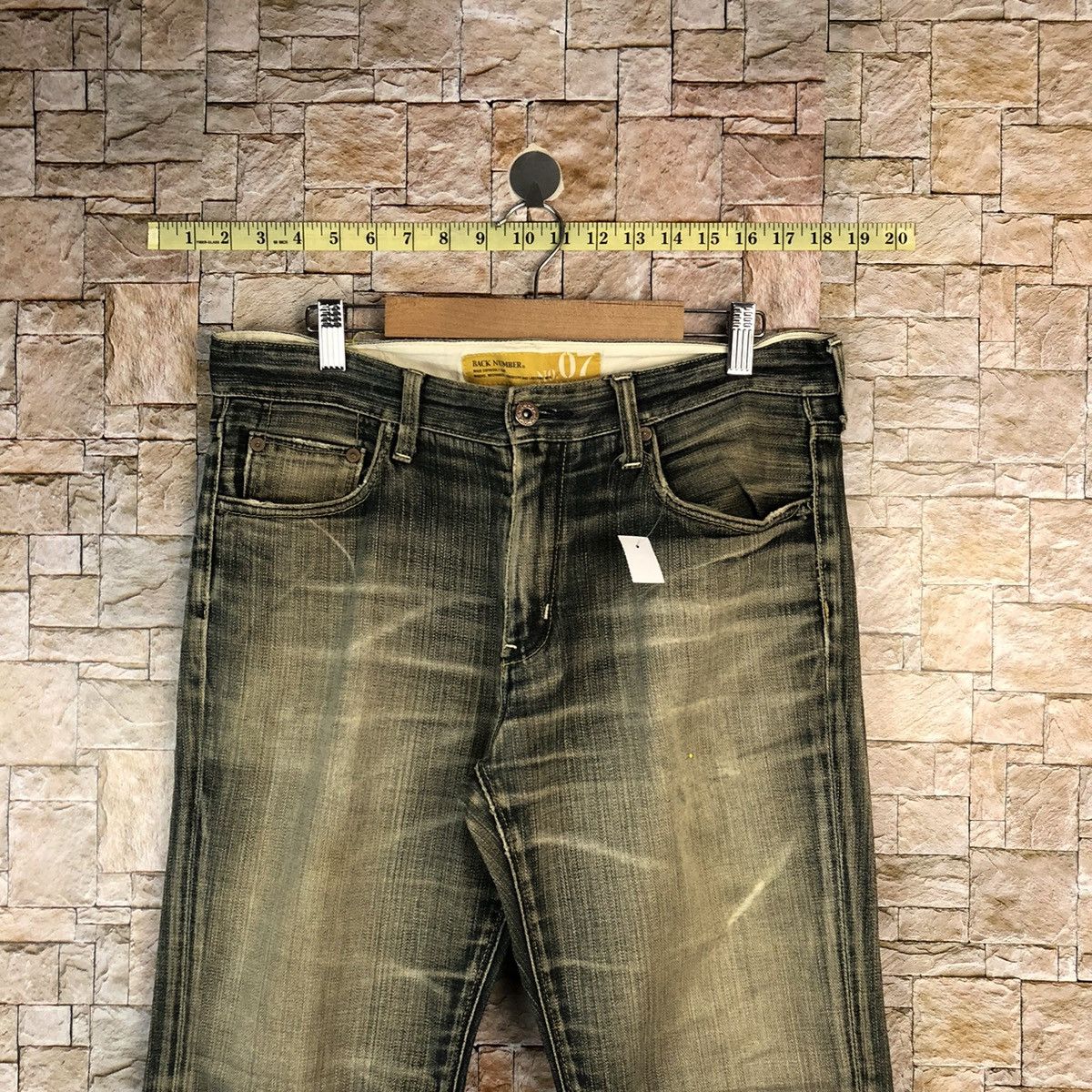 Japanese Brand Back Number Black faded vintage Denim Pants #A1009 Size US 31 - 4 Thumbnail