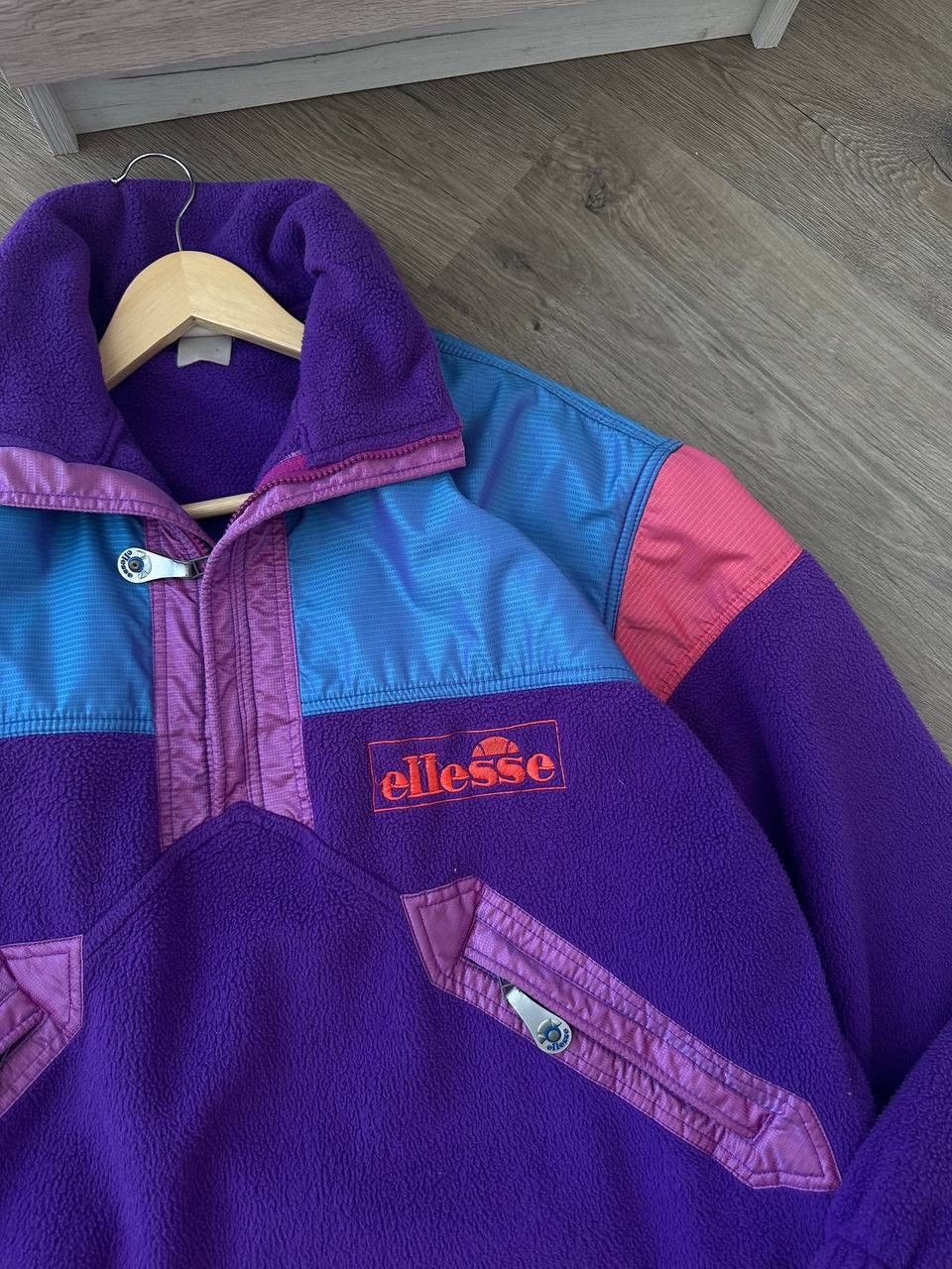 Ellesse × Vintage Vintage Ellesse Violet Outdoor Polartec Fleece Anorak Jacket Size US L / EU 52-54 / 3 - 6 Thumbnail