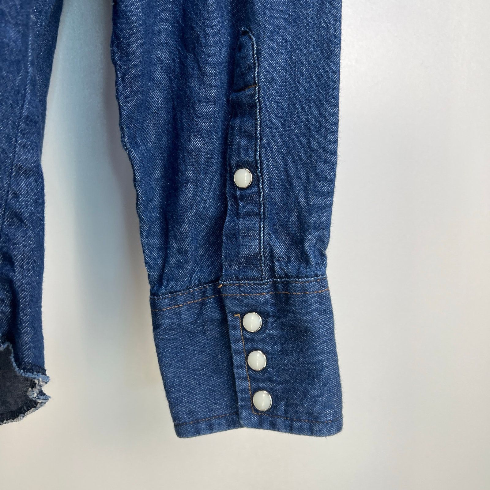 Sears × Vintage Vintage Roebucks Denim Pearl Snap Shirt Size US L / EU 52-54 / 3 - 7 Thumbnail