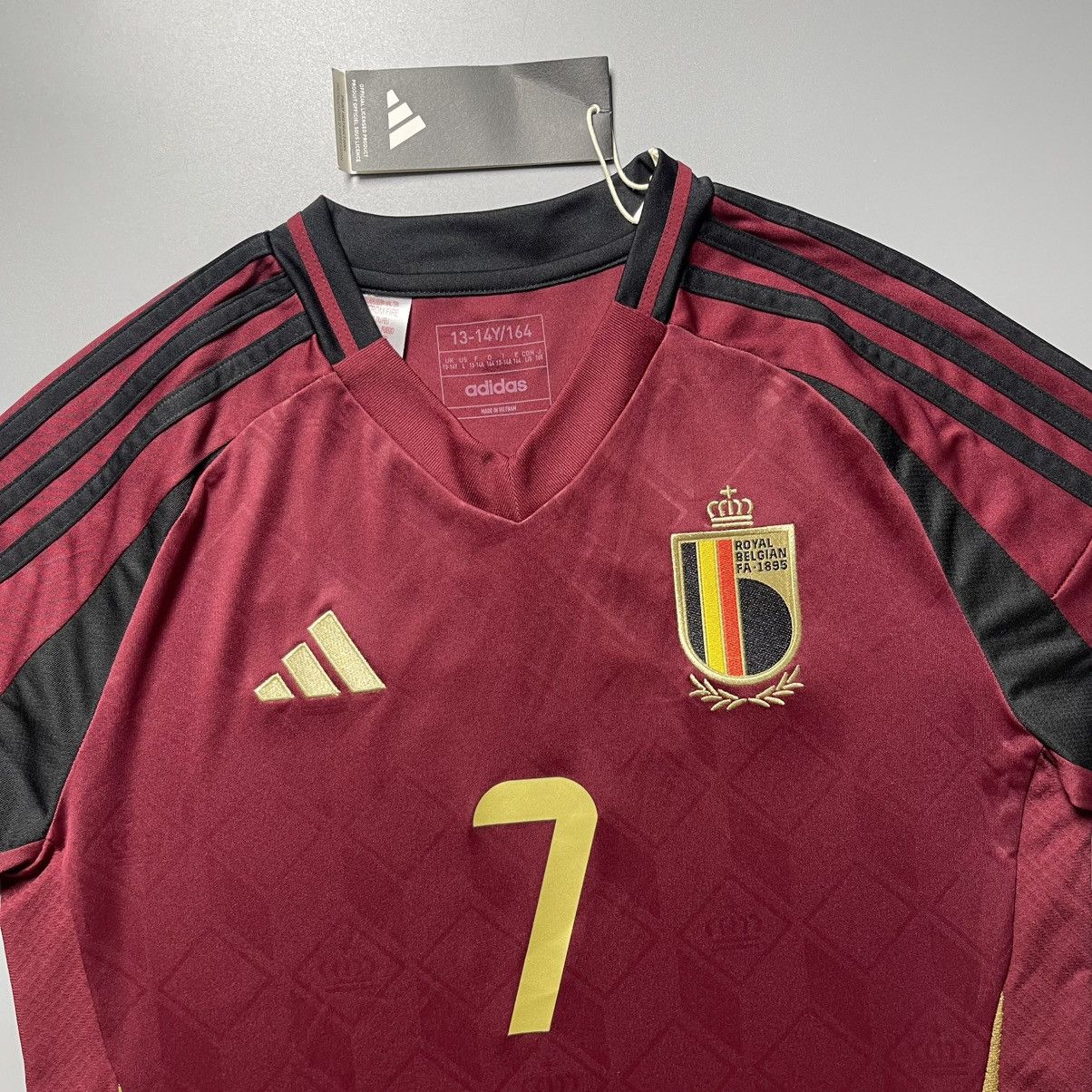 Vintage 13-14 Y BELGIUM ADIDAS 2024 EURO SOCCER JERSEY #7 DE BRUYNE Size US XXS / EU 40 - 4 Thumbnail