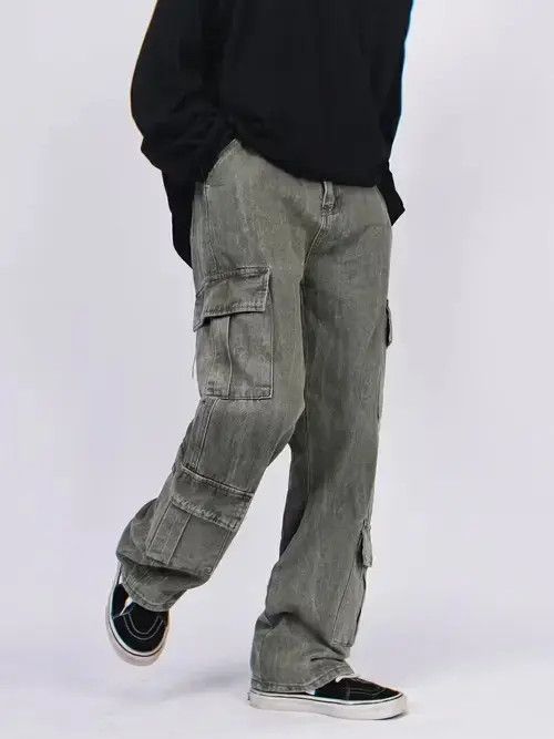 Jean fade punk cargo distressed jeans Size US 32 / EU 48 - 1 Thumbnail
