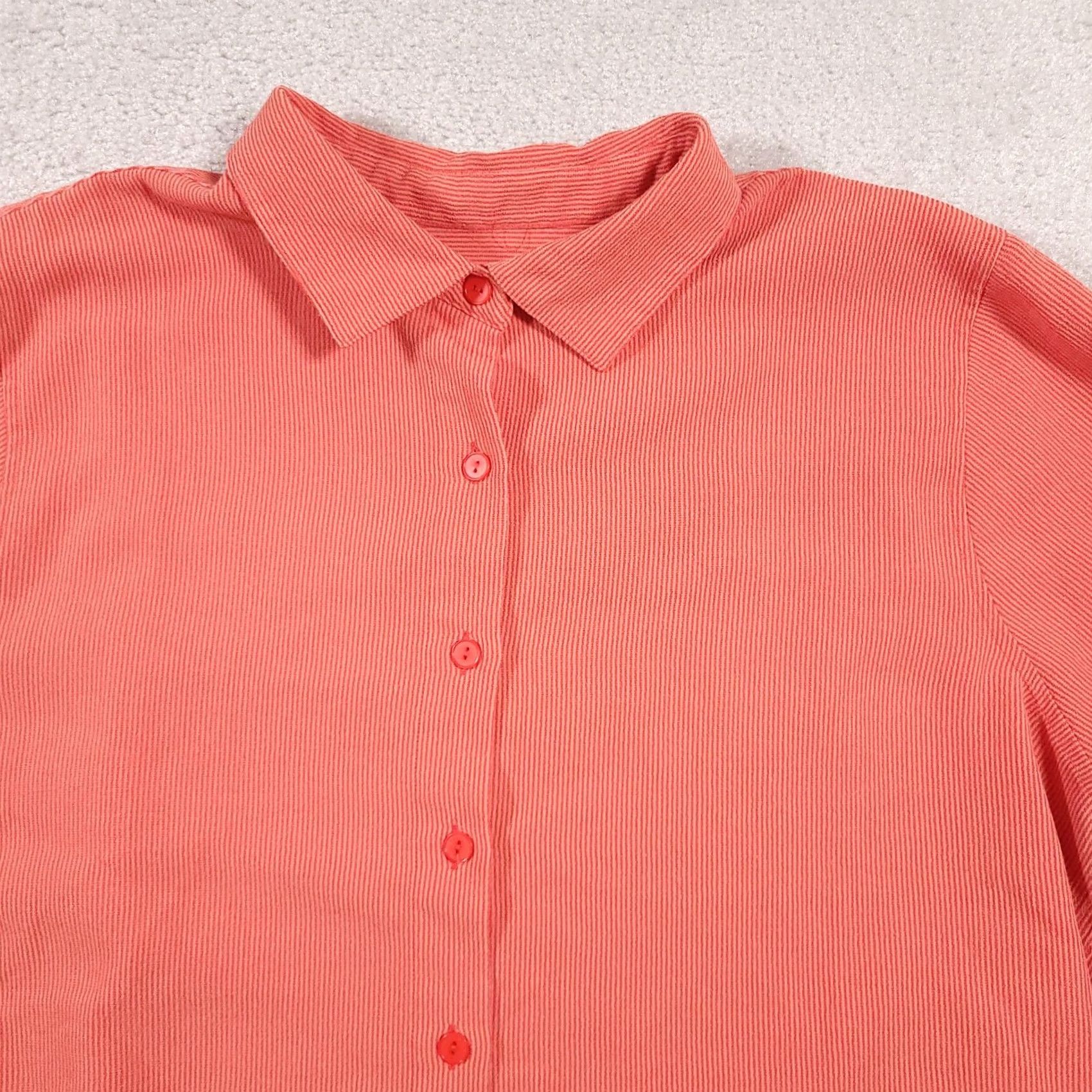 Vintage CJ Banks Womens 1X Orange Button Up Shirt - Plus Size Casual Size XL / US 12-14 / IT 48-50 - 3 Thumbnail