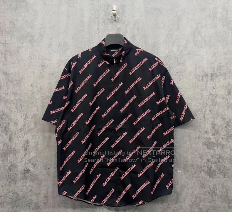 Balenciaga Balenciaga Logo Zip Short Sleeve Shirt. Size US XXS / EU 40 - 1 Thumbnail